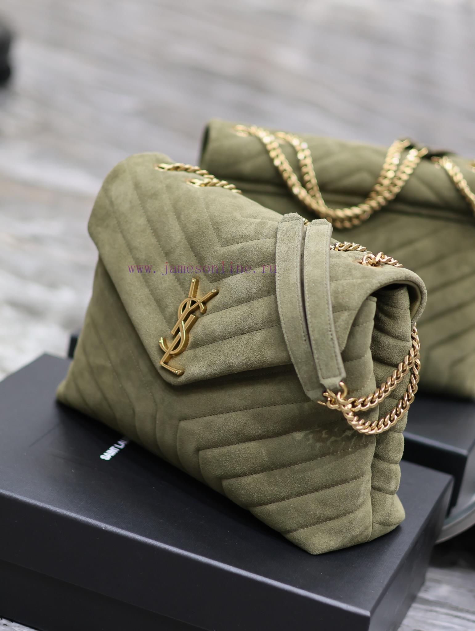 Yves Saint Laurent Bags Loulou_32cm military green frosted leatherA bag suitable for carrying in winter, it has arri svuldmp5 - Image 6