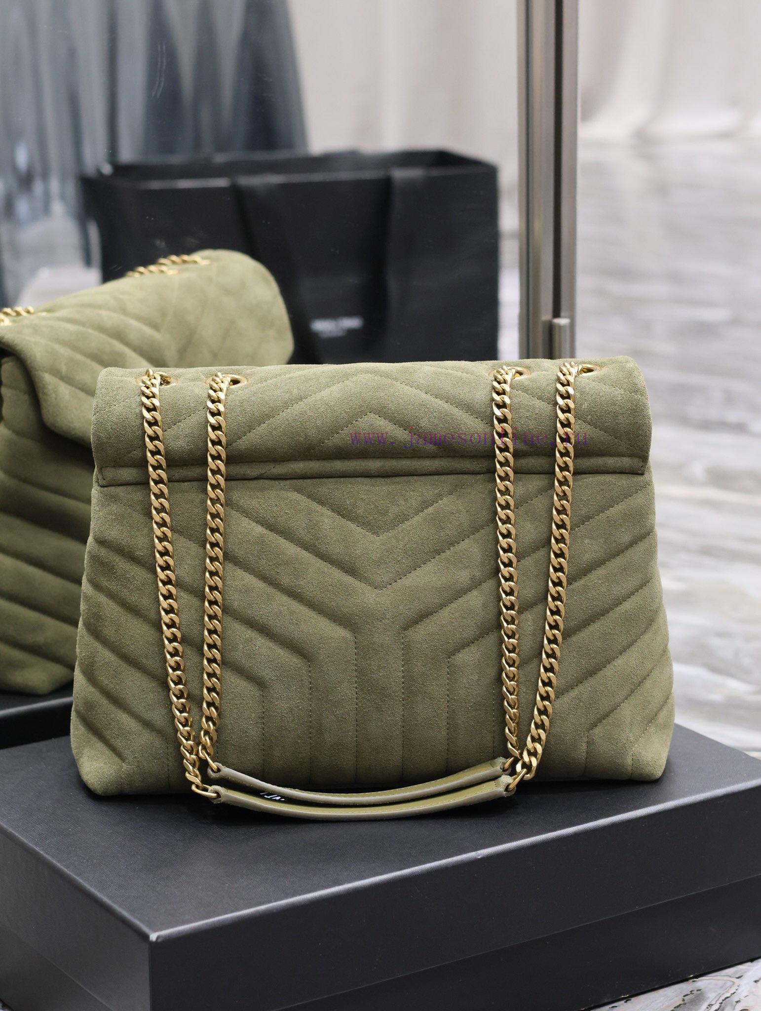Yves Saint Laurent Bags Loulou_32cm military green frosted leatherA bag suitable for carrying in winter, it has arri svuldmp5 - Image 7