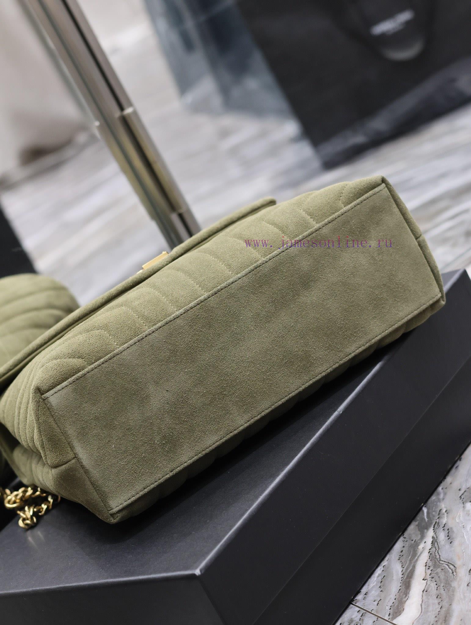 Yves Saint Laurent Bags Loulou_32cm military green frosted leatherA bag suitable for carrying in winter, it has arri svuldmp5 - Image 8