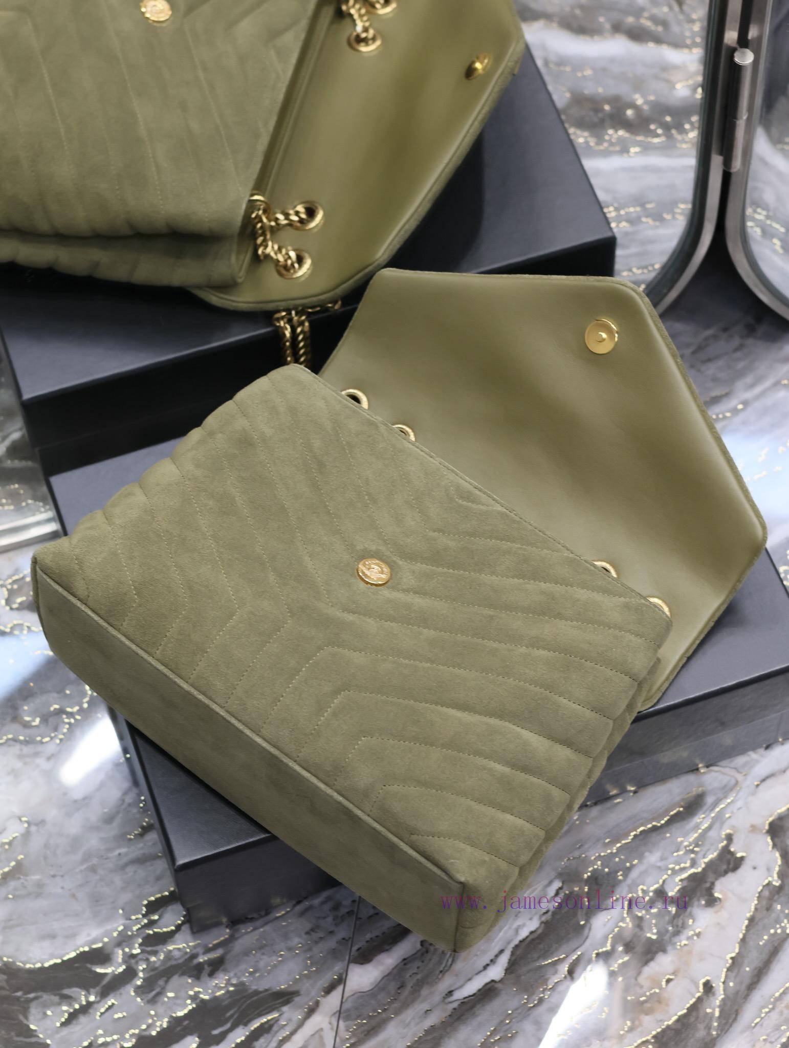 Yves Saint Laurent Bags Loulou_32cm military green frosted leatherA bag suitable for carrying in winter, it has arri svuldmp5 - Image 9