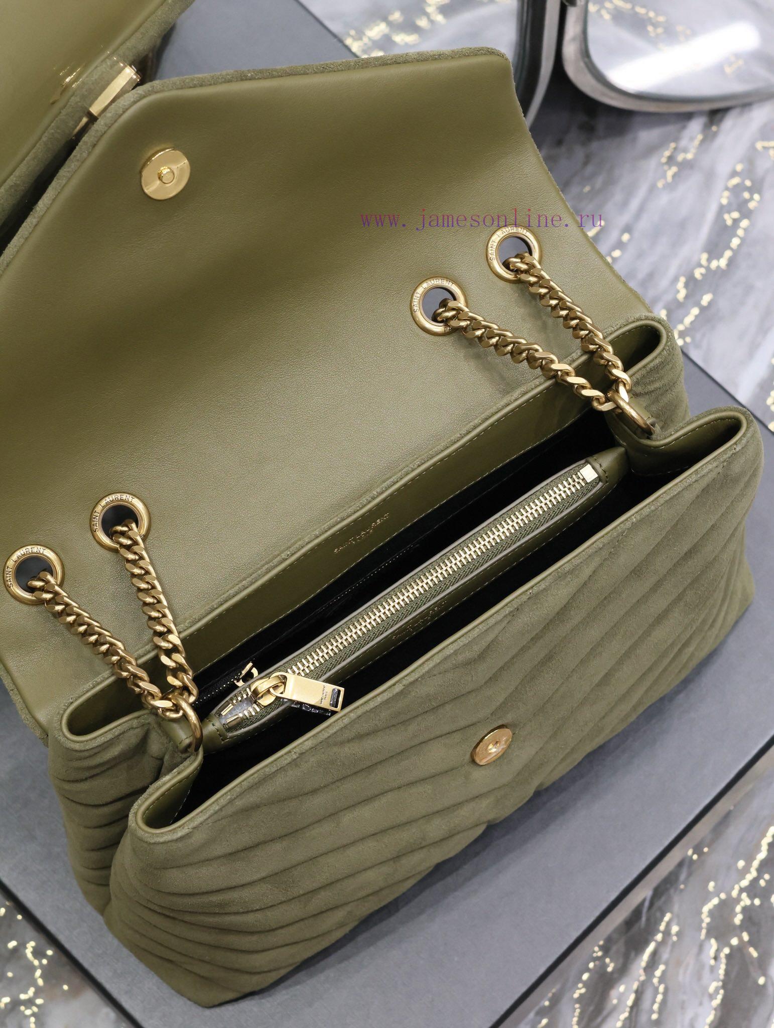 Yves Saint Laurent Bags Loulou_32cm military green frosted leatherA bag suitable for carrying in winter, it has arri svuldmp5 - Image 10