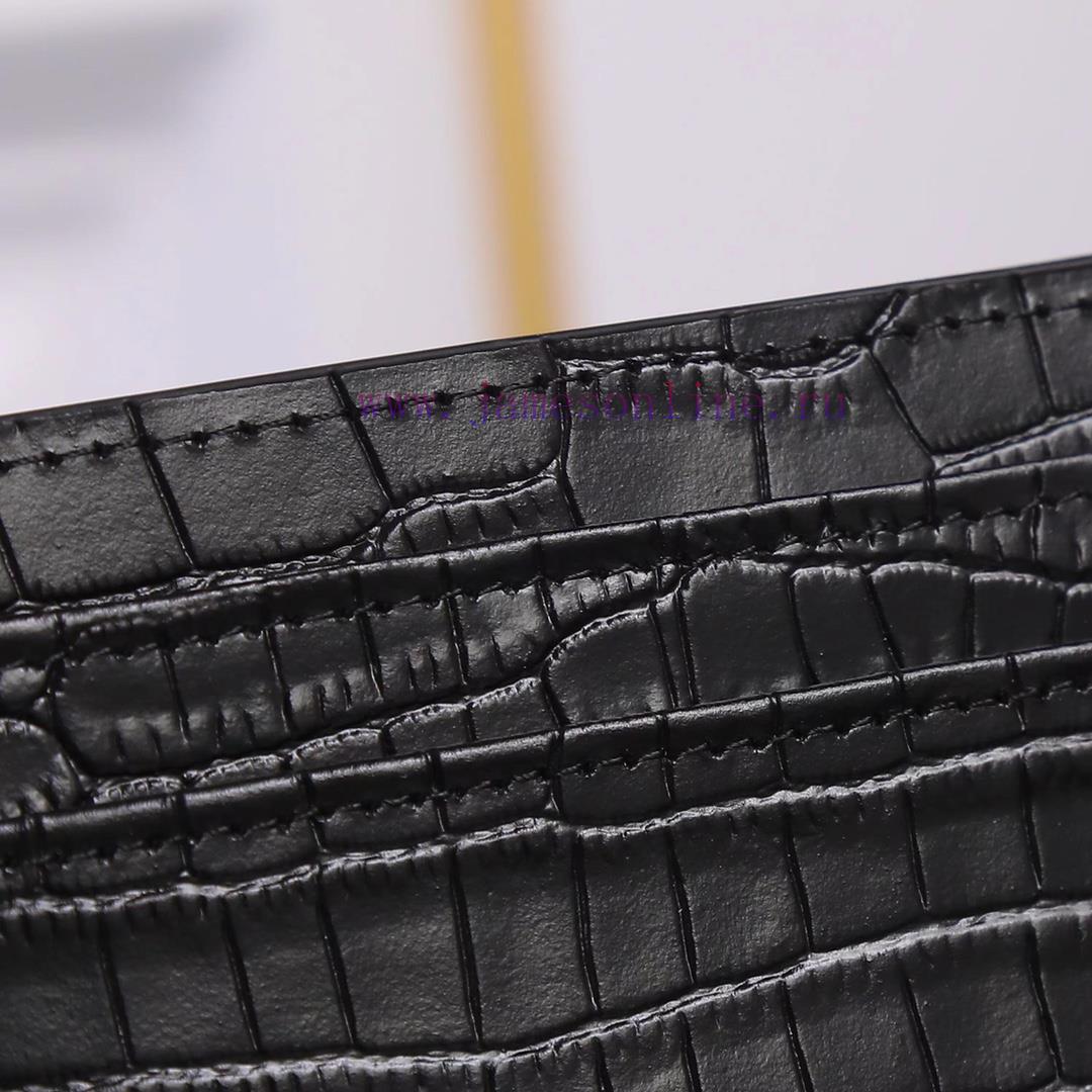 Yves Saint Laurent Bags SLoro Piana crocodile pattern card clip credit clip metal interlocking YSL standard, jacquar hgobh0ti - Image 6