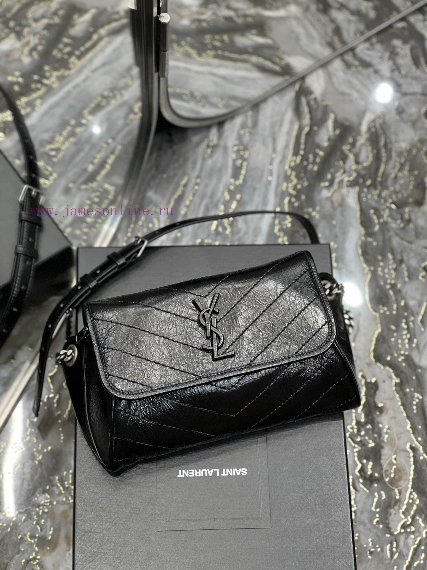 Yves Saint Laurent Bags Niki derived series waist bag NIKI BODY BAG. adopts the hottest Niki wrinkled oil wax cowhid riuydfei