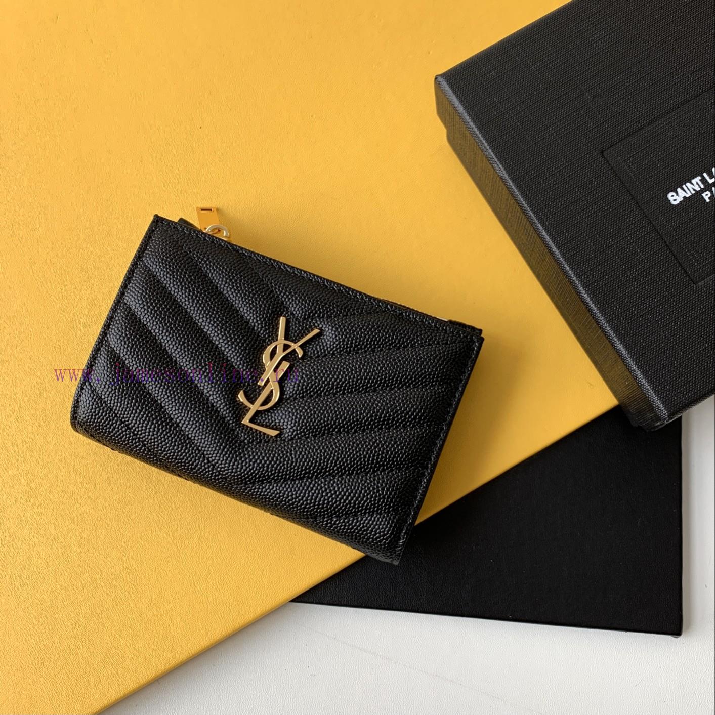 Yves Saint Laurent Bags MONOGRAM two-piece zipper walletAdopting grain textured cowhide leather with central metal c qvsz0tw3