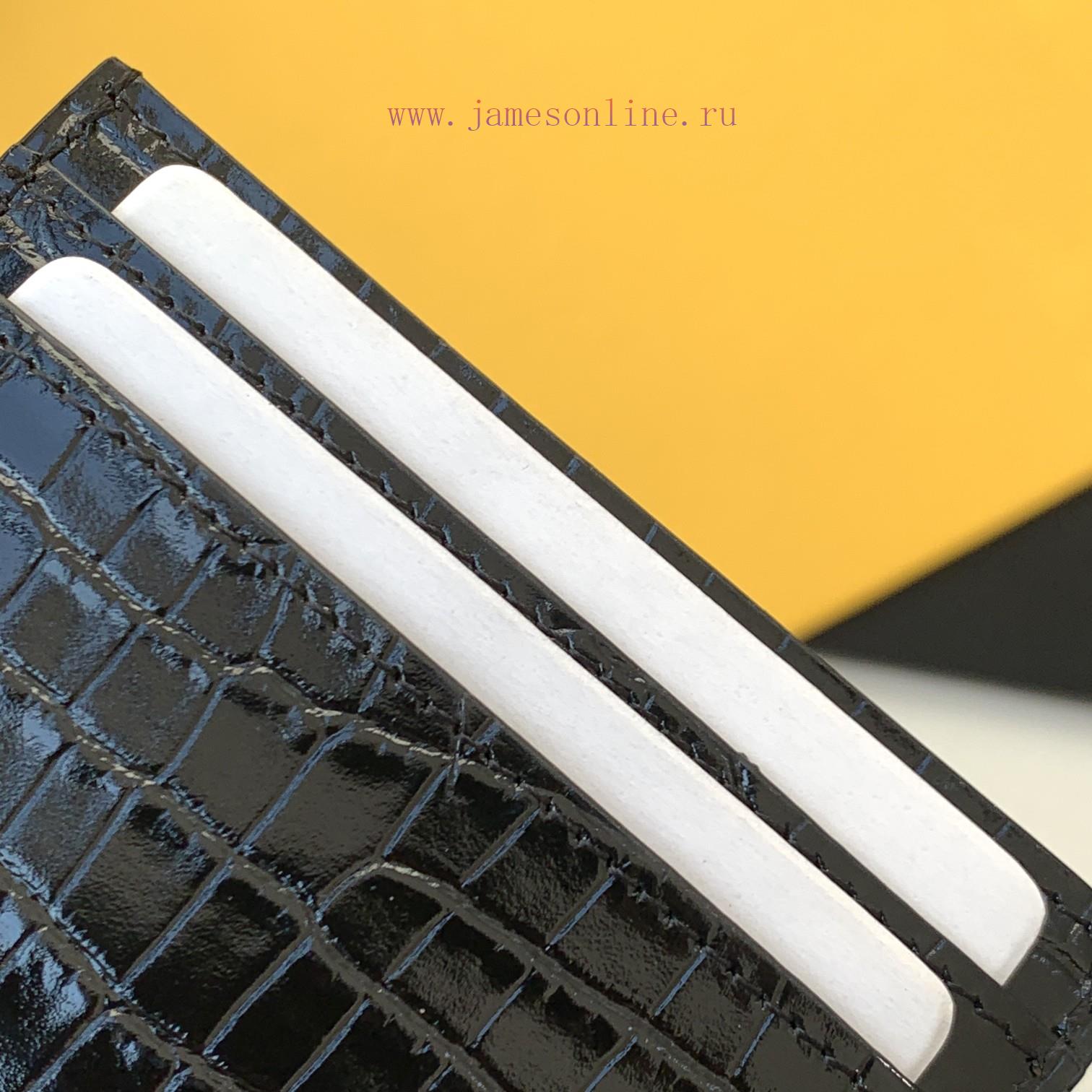 Yves Saint Laurent Bags SLoro Piana crocodile pattern card clip credit clip metal interlocking YSL standard, jacquar ytq61fdz - Image 5