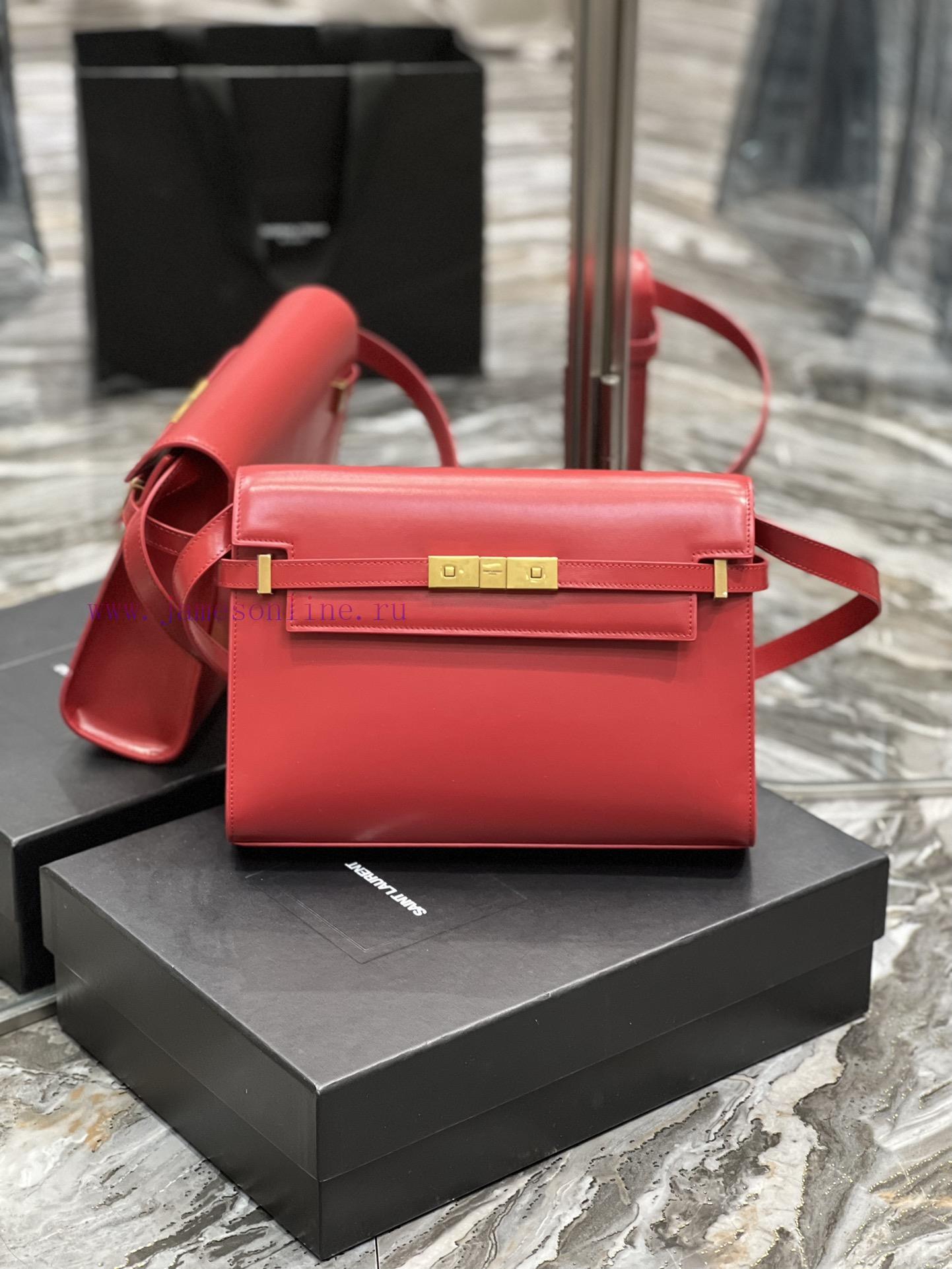 Yves Saint Laurent Bags 𝑴𝒂𝒏𝒉𝒂𝒕𝒕𝒖𝒏 Big Red_The latest revision of the Manhattan baguette bag features a full leather 11dl2o9k - Image 2