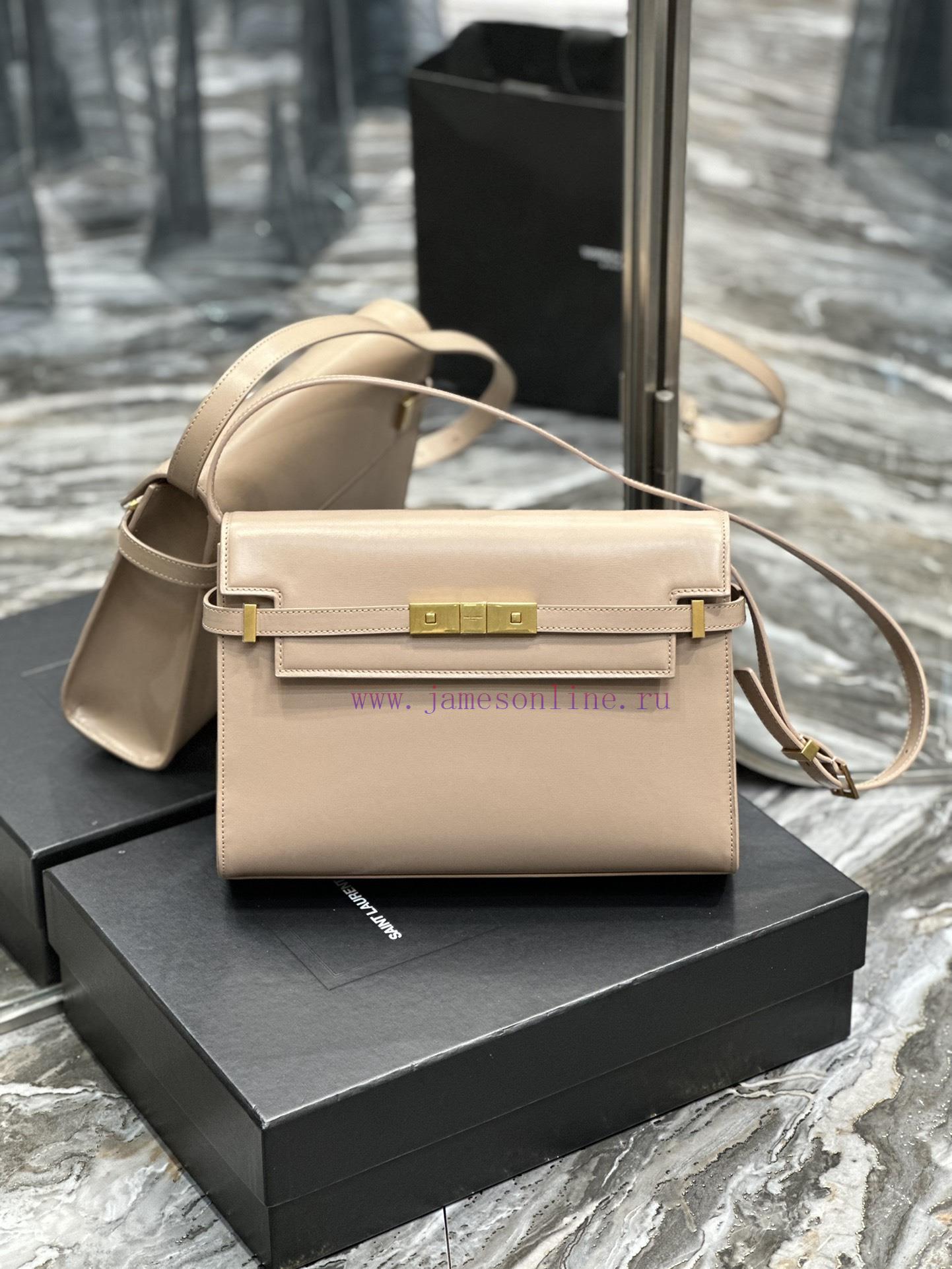 Yves Saint Laurent Bags Bean sand color_Manhattan_ Flip Manhattan baguette bag, replacing the classic logo with a lo x3dz9360