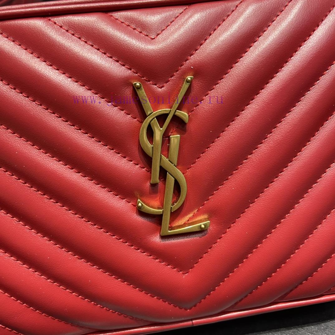 Yves Saint Laurent Bags 𝑳𝒐𝒖 Camera Bag - Big Red Gold BuckleTop imported Italian cowhide is matched with frosted lea i39tpzym - Image 7