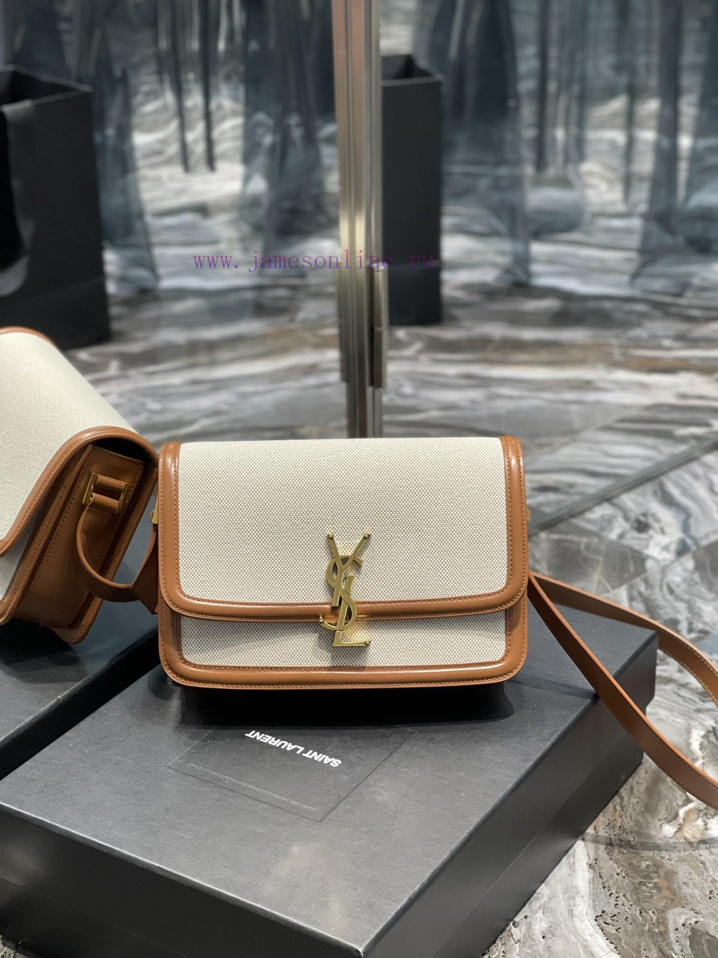 Yves Saint Laurent Bags 𝑺𝑶𝑳𝑭𝑬𝑹𝑰𝑵𝑶 𝑩𝑶𝑿 Brown with cotton and linen cloth, 2cmMust be popular, it conquered the entire 017g2622