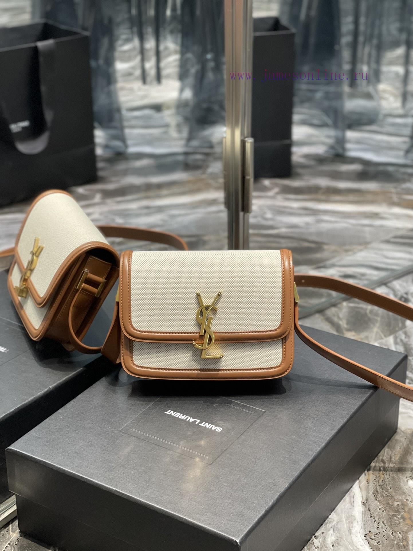 Yves Saint Laurent Bags 𝑺𝑶𝑳𝑭𝑬𝑹𝑰𝑵𝑶 𝑩𝑶𝑿 Brown with cotton and linen cloth, 19cmMust be popular, it conquered the entir euxtmdls