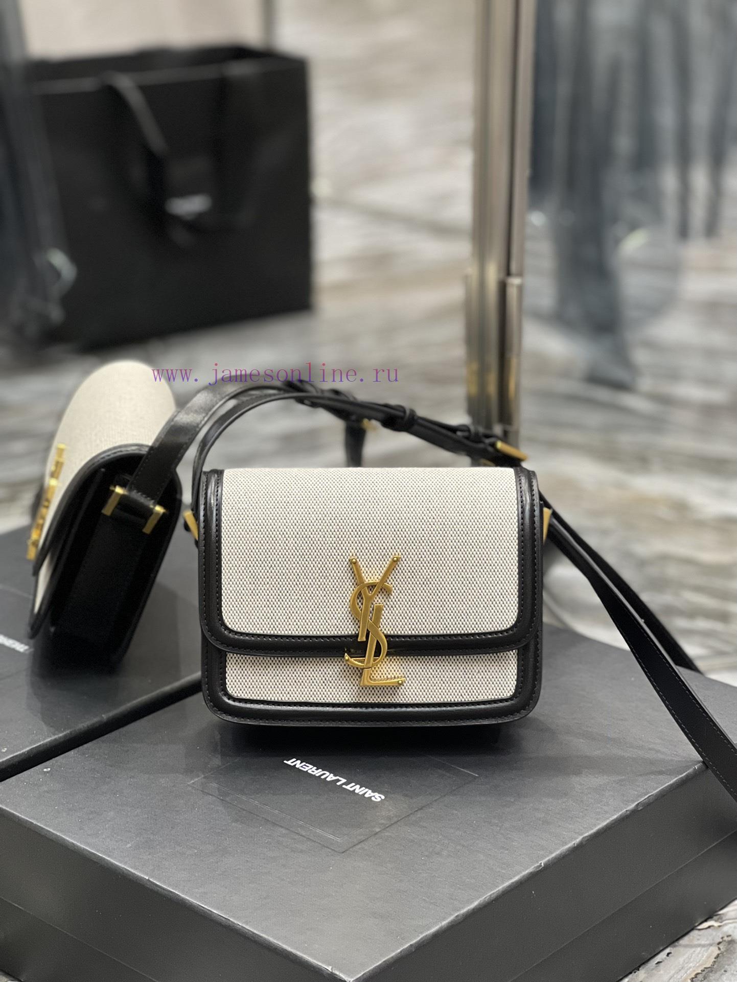 Yves Saint Laurent Bags 𝑺𝑶𝑳𝑭𝑬𝑹𝑰𝑵𝑶 𝑩𝑶𝑿 Black cowhide with cotton and linen, 19cmMust be popular, it conquered the ent vne4ln1e