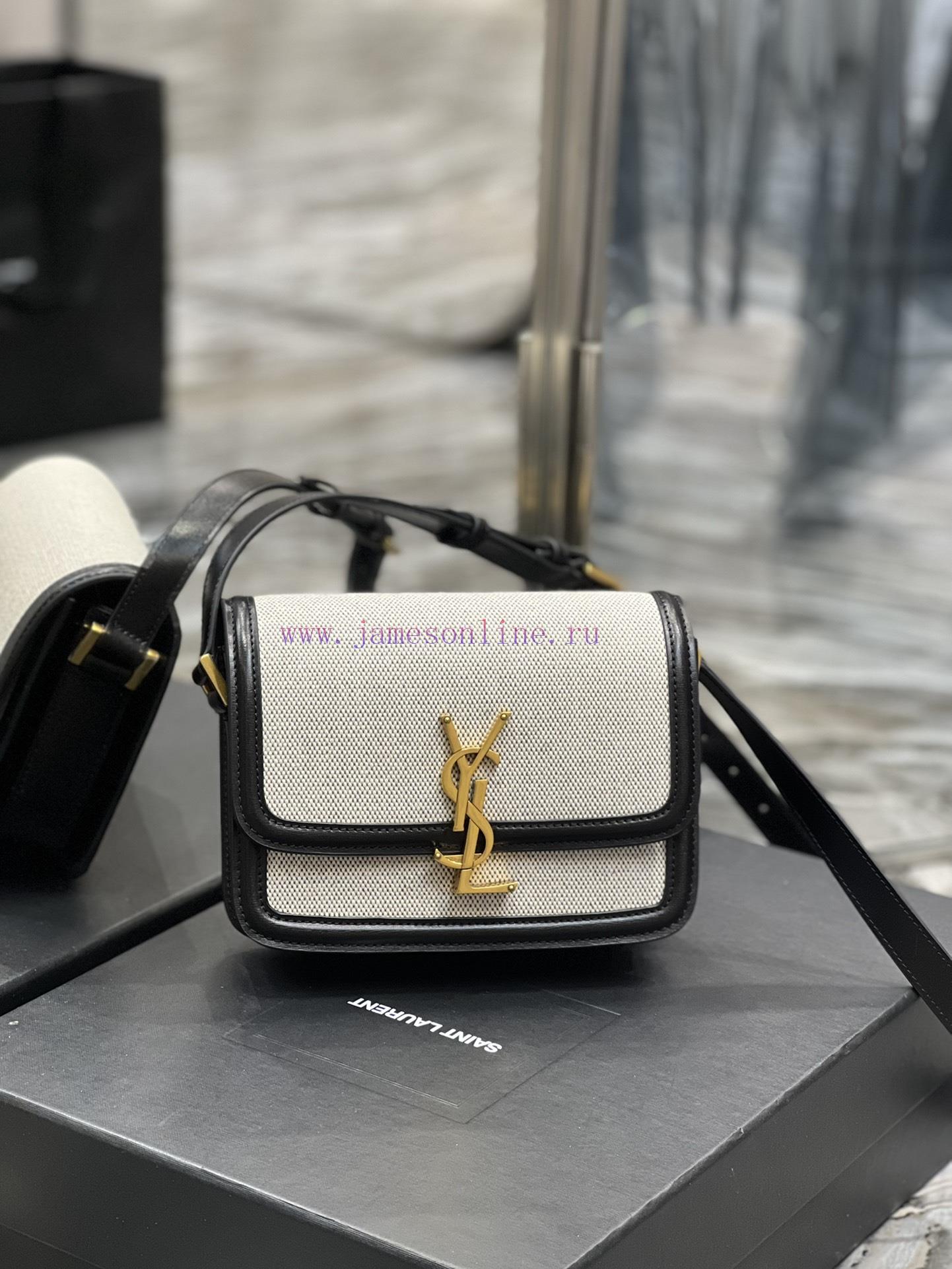 Yves Saint Laurent Bags 𝑺𝑶𝑳𝑭𝑬𝑹𝑰𝑵𝑶 𝑩𝑶𝑿 Black cowhide with cotton and linen, 19cmMust be popular, it conquered the ent vne4ln1e - Image 3