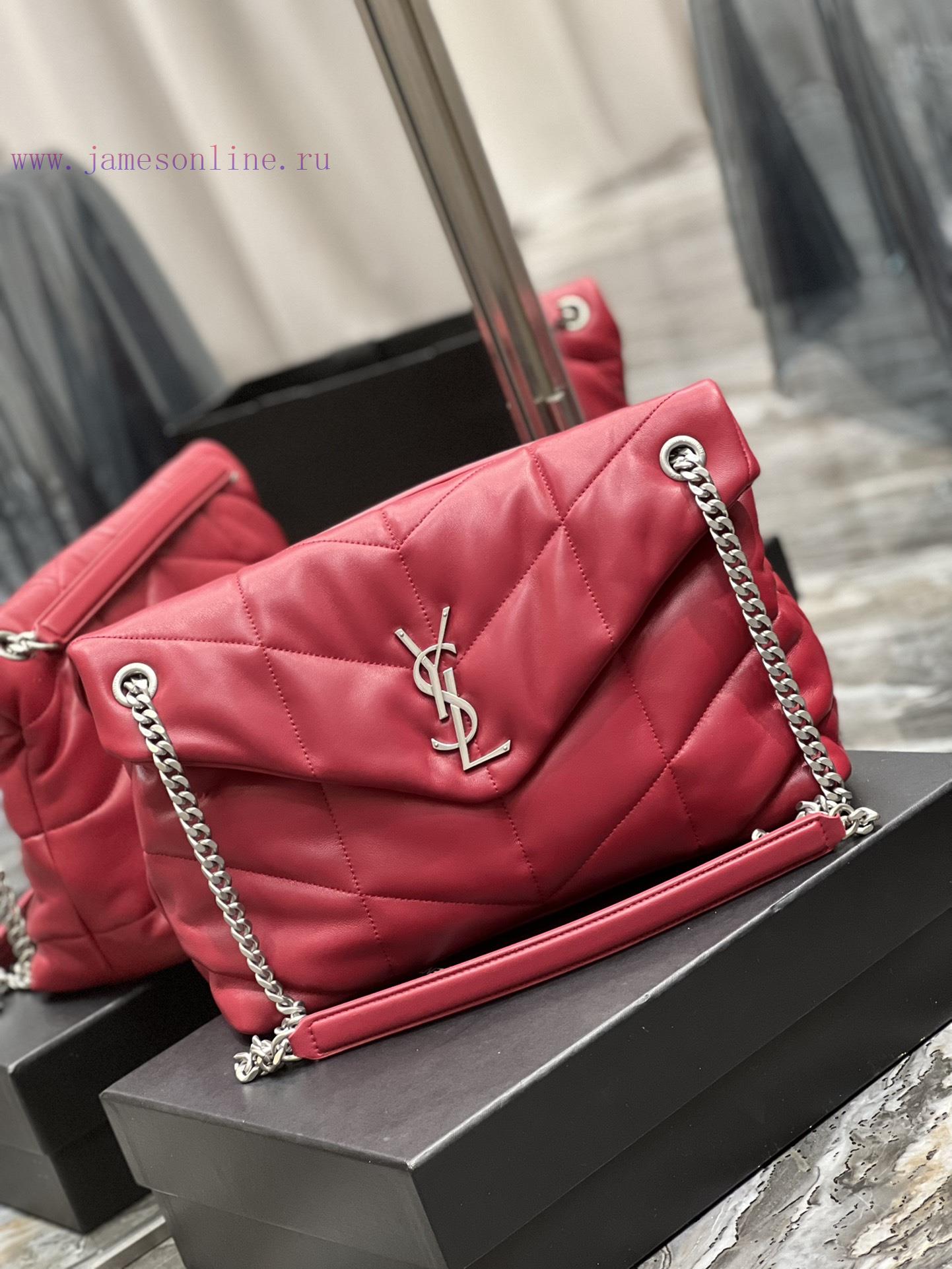 Yves Saint Laurent Bags Red with silver buckle𝙇𝙤𝙪𝙡𝙤𝙪𝙋𝙪𝙛𝙛𝙚𝙧 Quilted lamb leather bag, made of 100% lambskin, with a s jrb798an - Image 3