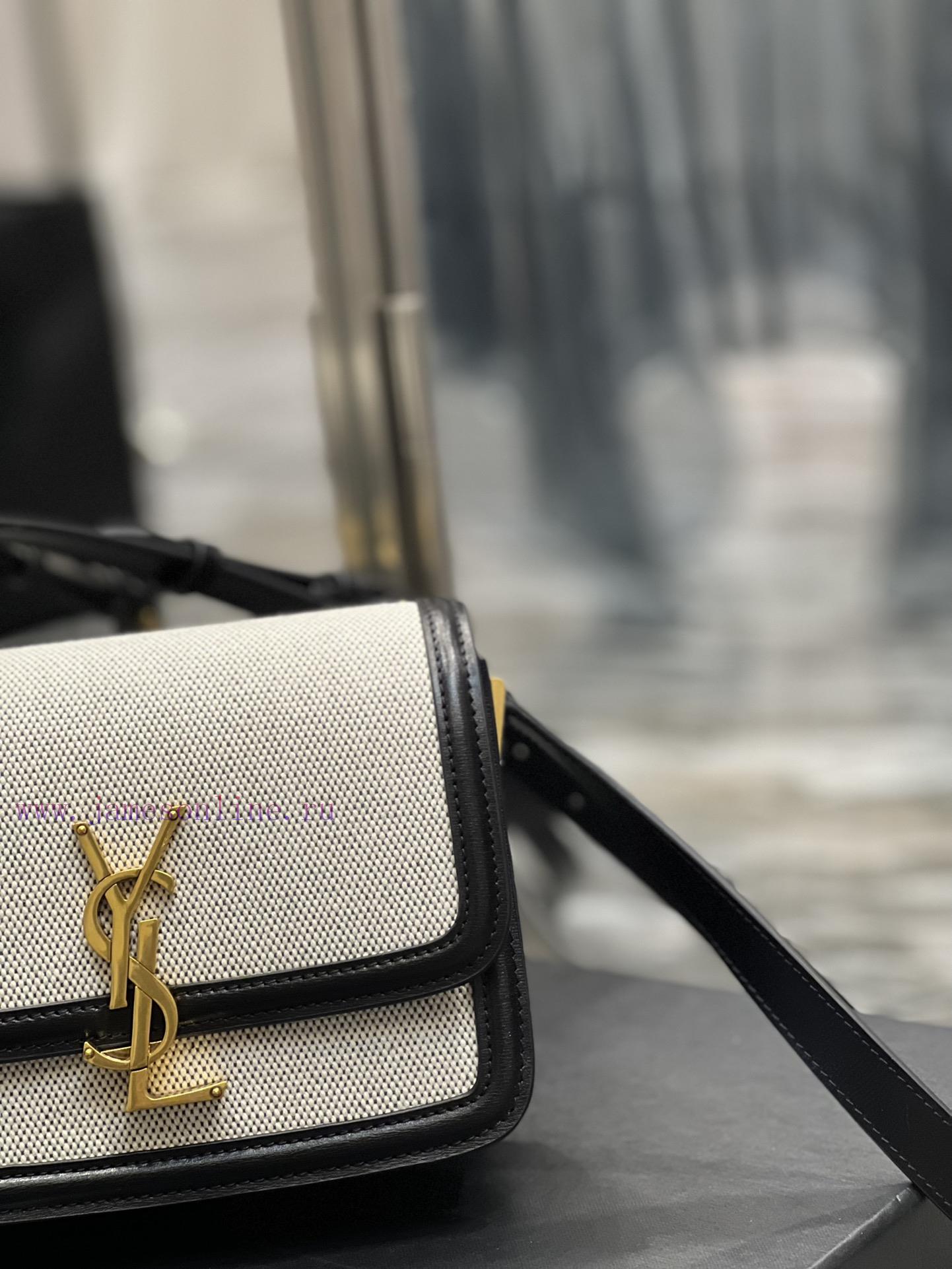 Yves Saint Laurent Bags 𝑺𝑶𝑳𝑭𝑬𝑹𝑰𝑵𝑶 𝑩𝑶𝑿 Black cowhide with cotton and linen, 19cmMust be popular, it conquered the ent vne4ln1e - Image 4