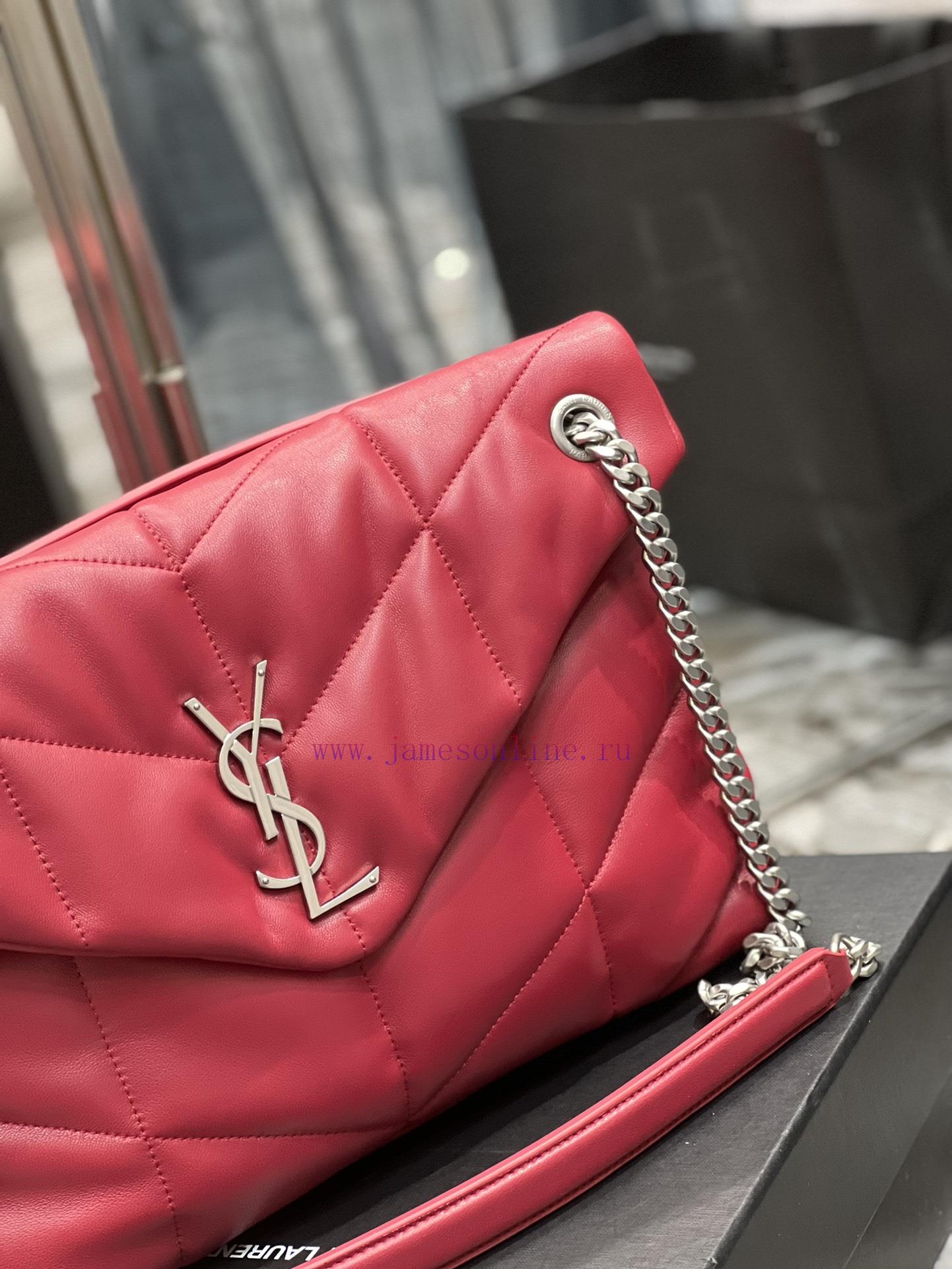 Yves Saint Laurent Bags Red with silver buckle𝙇𝙤𝙪𝙡𝙤𝙪𝙋𝙪𝙛𝙛𝙚𝙧 Quilted lamb leather bag, made of 100% lambskin, with a s jrb798an - Image 5