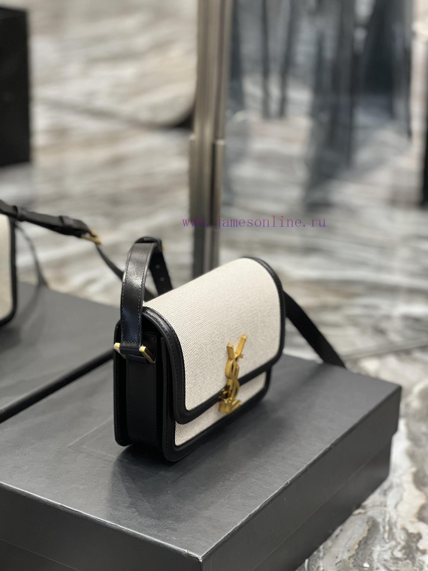 Yves Saint Laurent Bags 𝑺𝑶𝑳𝑭𝑬𝑹𝑰𝑵𝑶 𝑩𝑶𝑿 Black cowhide with cotton and linen, 19cmMust be popular, it conquered the ent vne4ln1e - Image 6