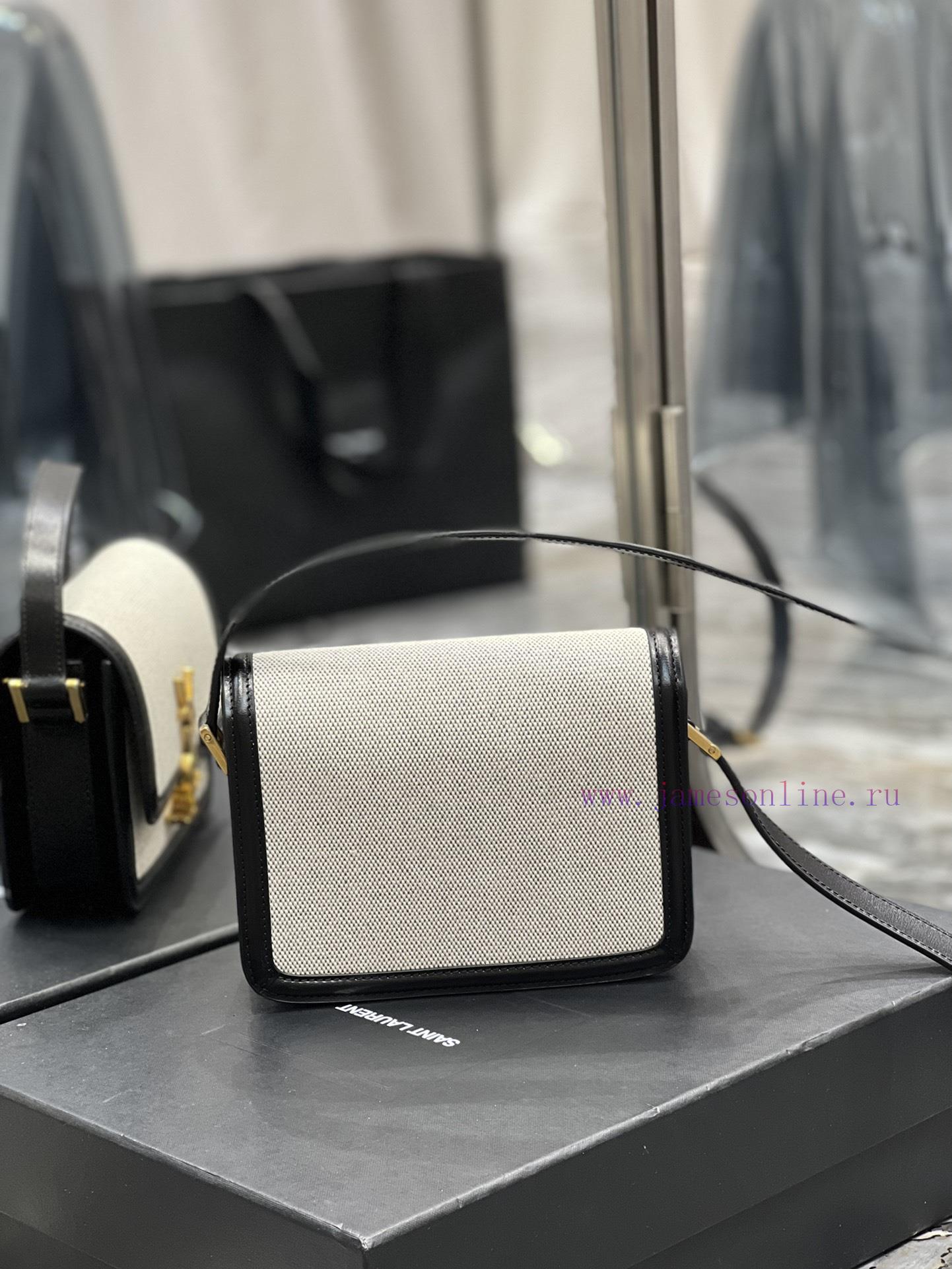Yves Saint Laurent Bags 𝑺𝑶𝑳𝑭𝑬𝑹𝑰𝑵𝑶 𝑩𝑶𝑿 Black cowhide with cotton and linen, 19cmMust be popular, it conquered the ent vne4ln1e - Image 7