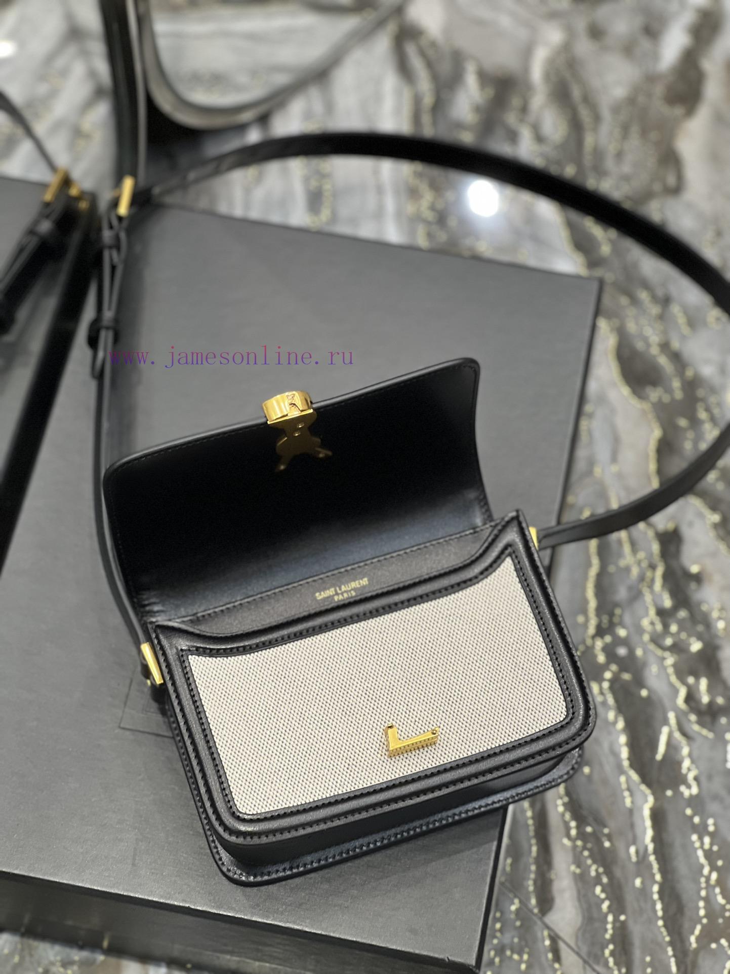 Yves Saint Laurent Bags 𝑺𝑶𝑳𝑭𝑬𝑹𝑰𝑵𝑶 𝑩𝑶𝑿 Black cowhide with cotton and linen, 19cmMust be popular, it conquered the ent vne4ln1e - Image 9