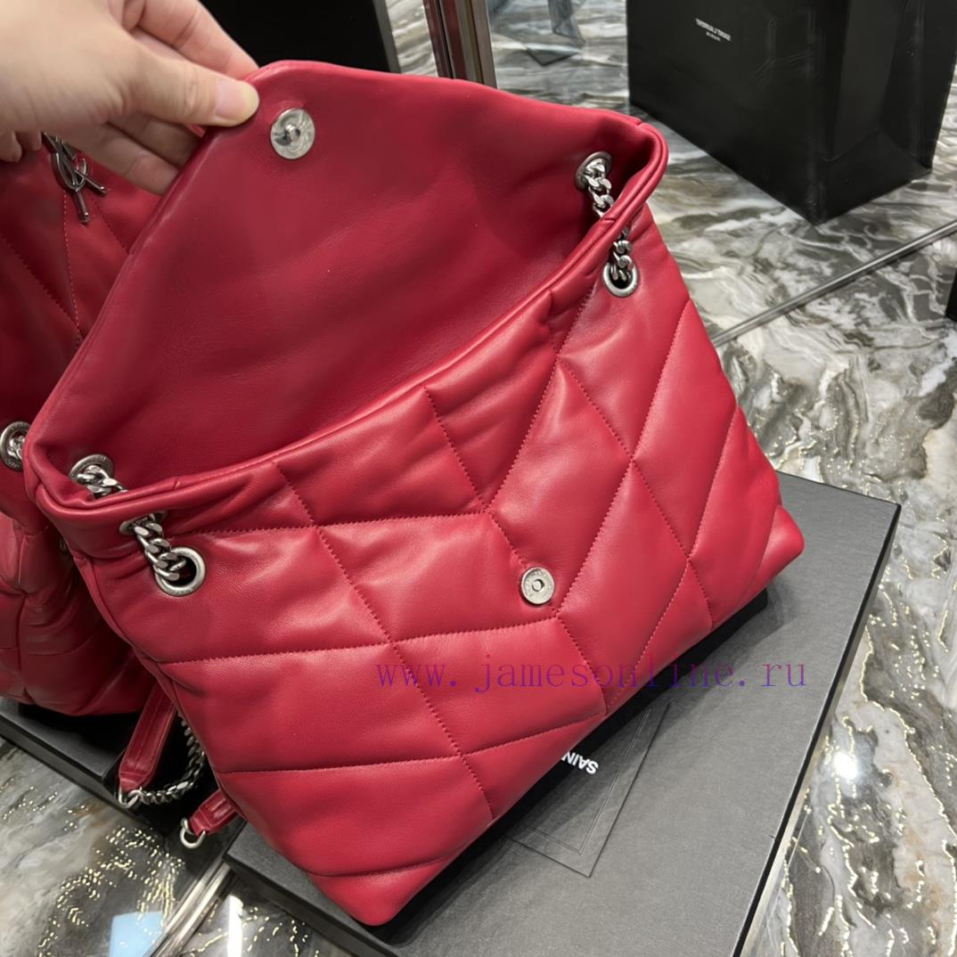Yves Saint Laurent Bags Red with silver buckle𝙇𝙤𝙪𝙡𝙤𝙪𝙋𝙪𝙛𝙛𝙚𝙧 Quilted lamb leather bag, made of 100% lambskin, with a s jrb798an - Image 9
