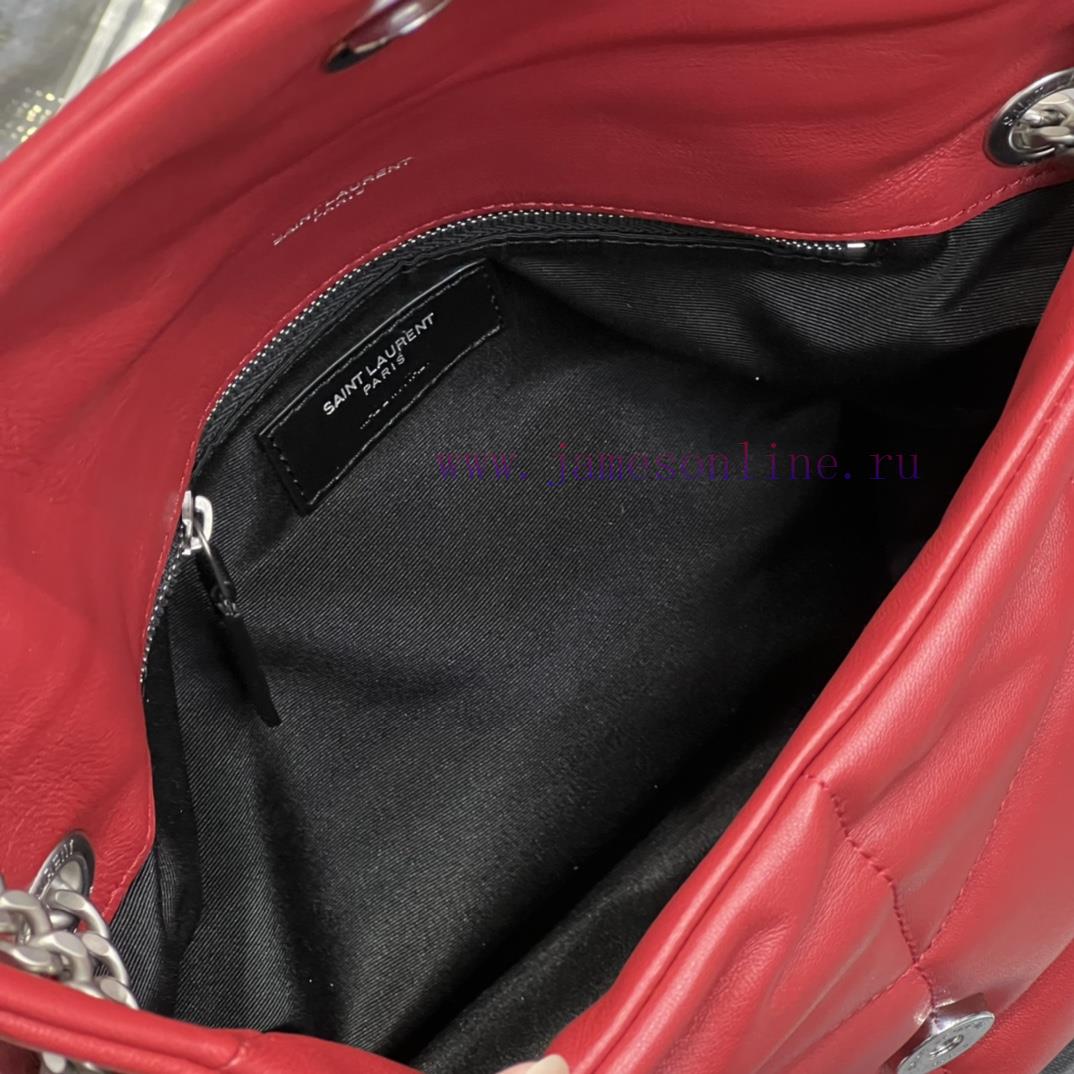 Yves Saint Laurent Bags Red with silver buckle𝙇𝙤𝙪𝙡𝙤𝙪𝙋𝙪𝙛𝙛𝙚𝙧 Quilted lamb leather bag, made of 100% lambskin, with a s 3dso1d1u - Image 10