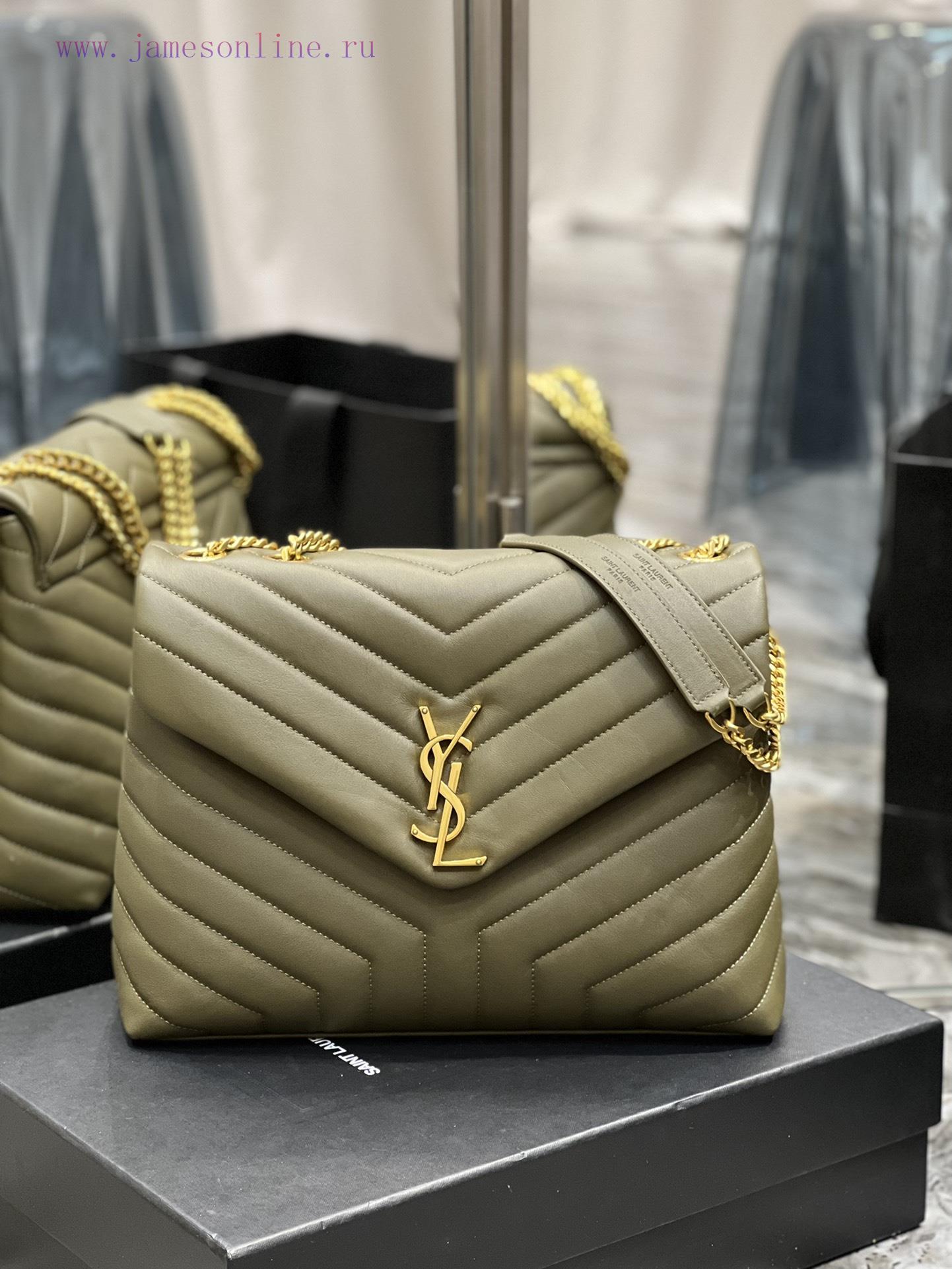 Yves Saint Laurent Bags ▪ 𝑳𝑶𝑼𝑳𝑶𝑼 ▪ New colorGreen with gold buckle_The latest upgraded version of LOULOU Medium is j14a2di2