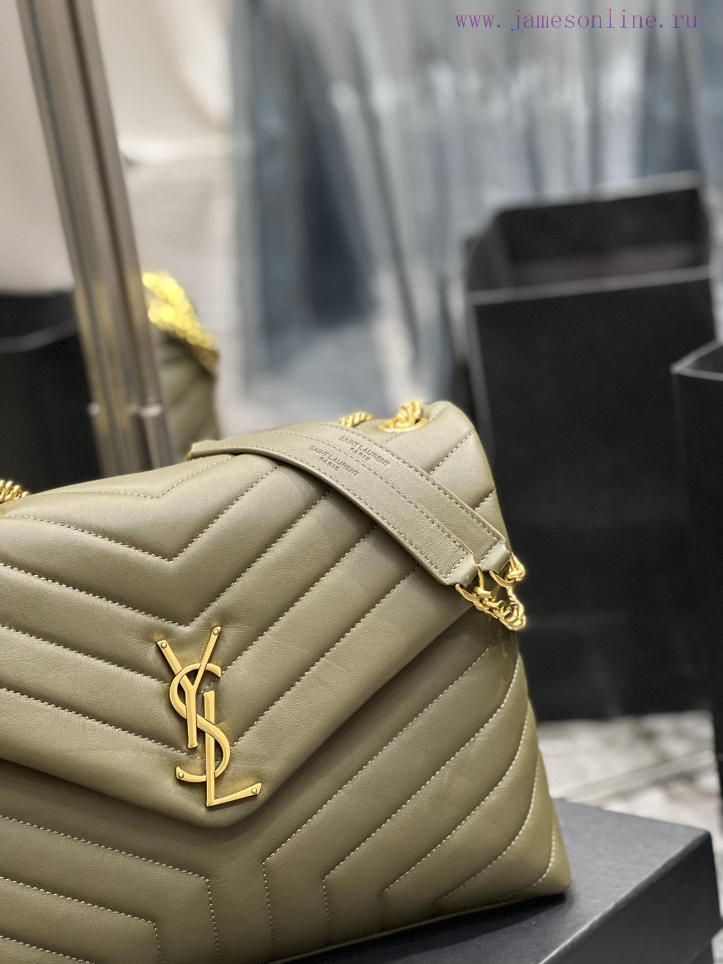 Yves Saint Laurent Bags ▪ 𝑳𝑶𝑼𝑳𝑶𝑼 ▪ New colorGreen with gold buckle_The latest upgraded version of LOULOU Medium is j14a2di2 - Image 5