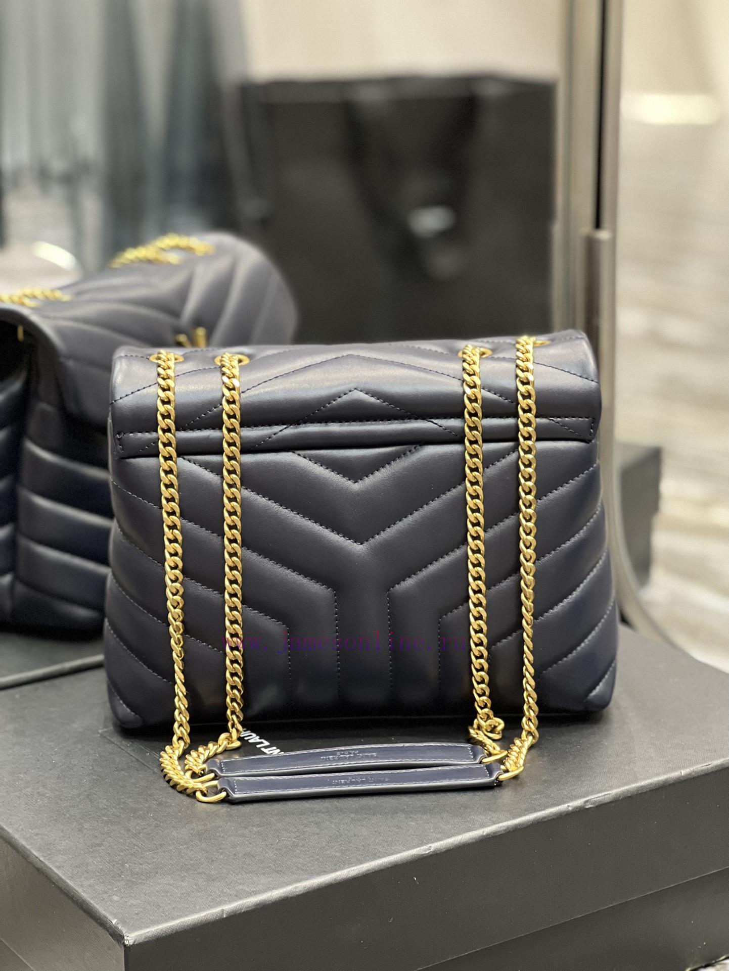 Yves Saint Laurent Bags ▪ 𝑳𝑶𝑼𝑳𝑶𝑼 ▪ New colorTreasure blue gold buckle_The latest upgraded version of LOULOU small z8z1x5m5 - Image 6