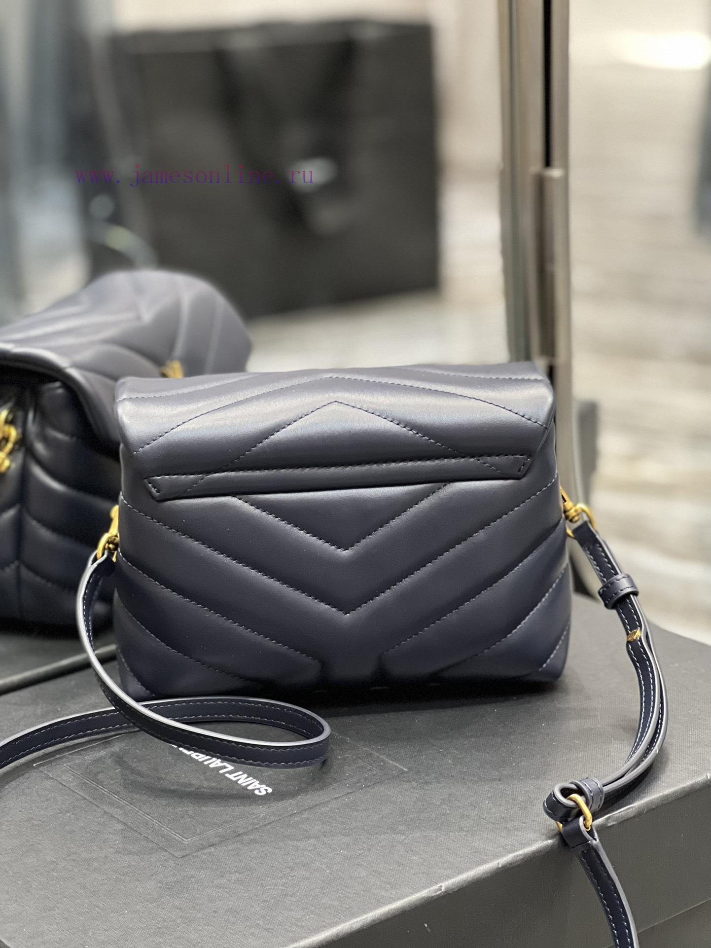 Yves Saint Laurent Bags ▪ 𝑳𝑶𝑼𝑳𝑶𝑼 𝑴𝑰𝑵𝑰 ▪ New colorTreasure blue gold buckle_Imported Italian original calf leather, 6qr9gt93 - Image 6