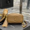 Yves Saint Laurent Bags Caramel Gold Buckle_Top class imported cowhide camera bag, ZP open mold printing, to be iden d0e3j12z