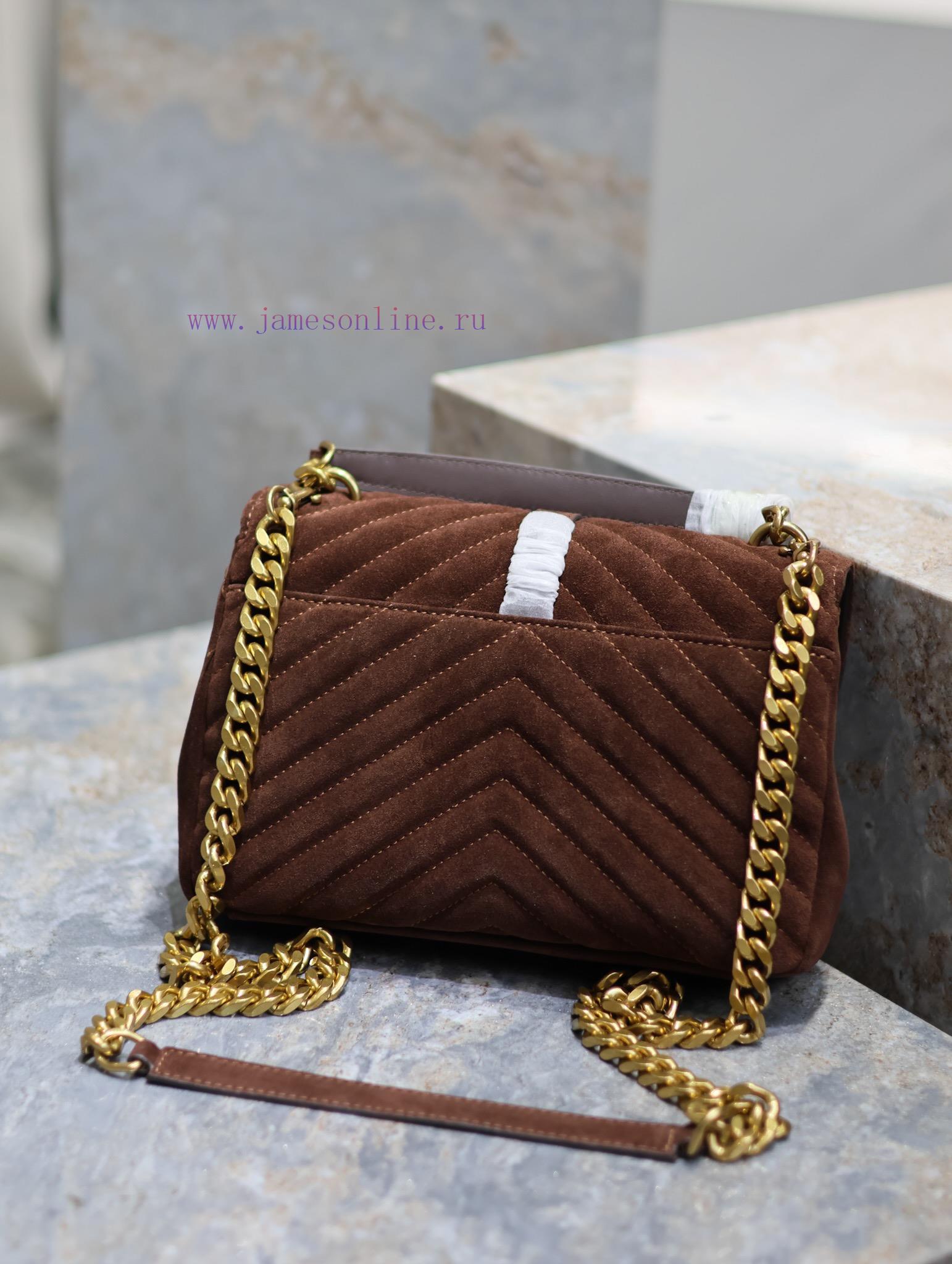 Yves Saint Laurent Bags Monogram college Brown frosted leather_Wannian postman bag, hot and explosive 24cm, street ojh7ys9m - Image 7