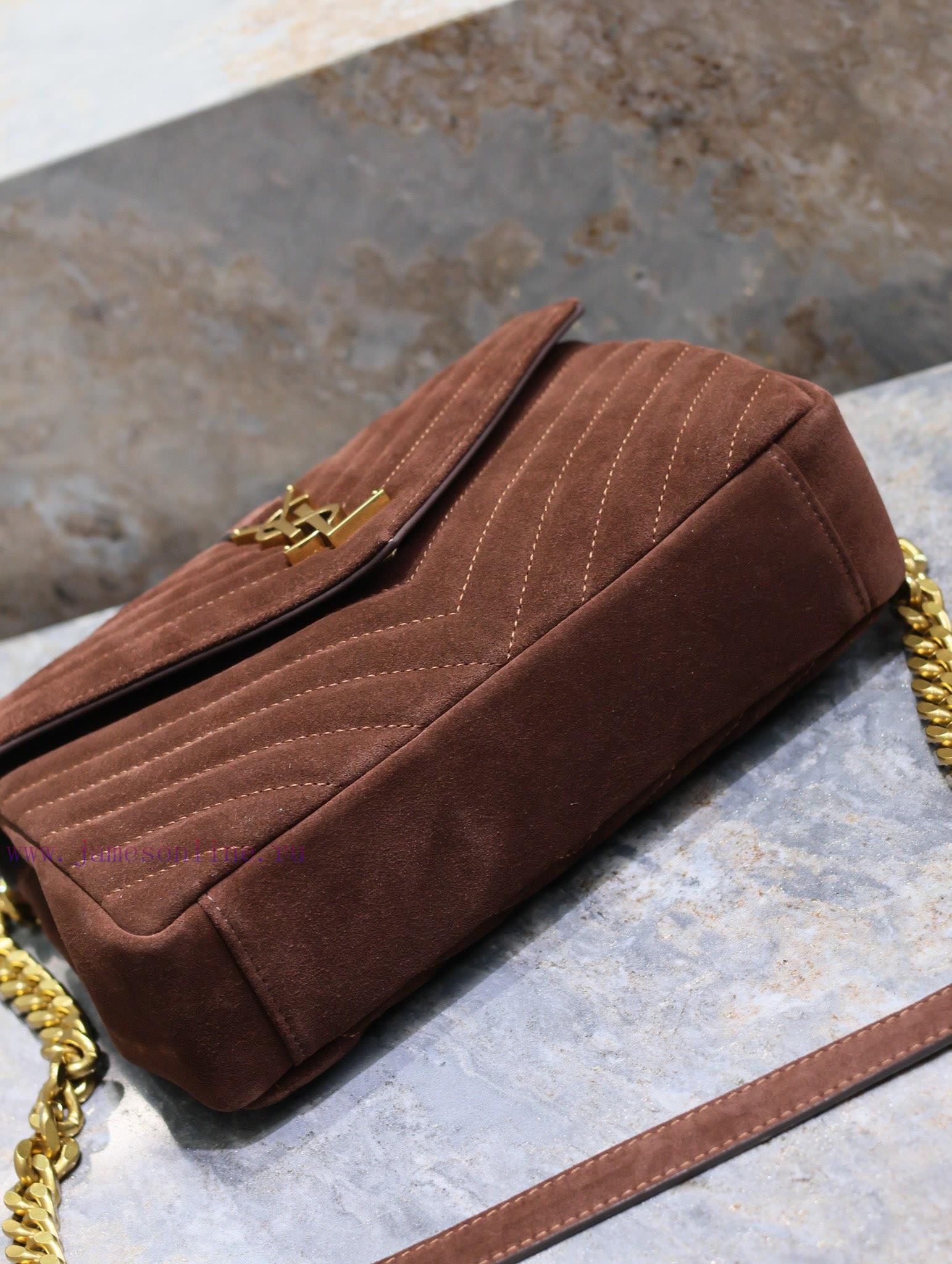 Yves Saint Laurent Bags Monogram college Brown frosted leather_Wannian postman bag, hot and explosive 24cm, street ojh7ys9m - Image 8