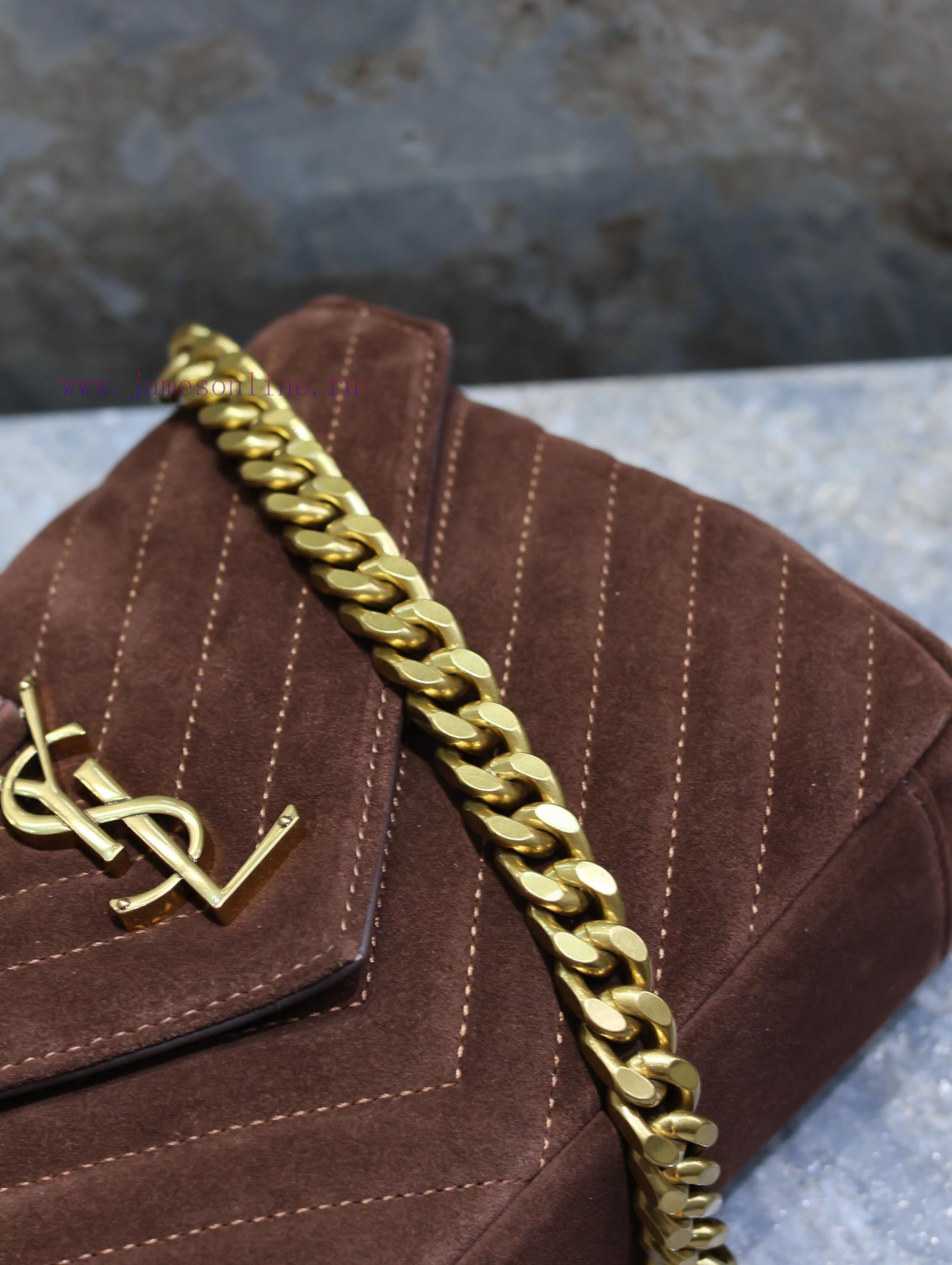 Yves Saint Laurent Bags Monogram college Brown frosted leather_Wannian postman bag, hot and explosive 24cm, street ojh7ys9m - Image 9