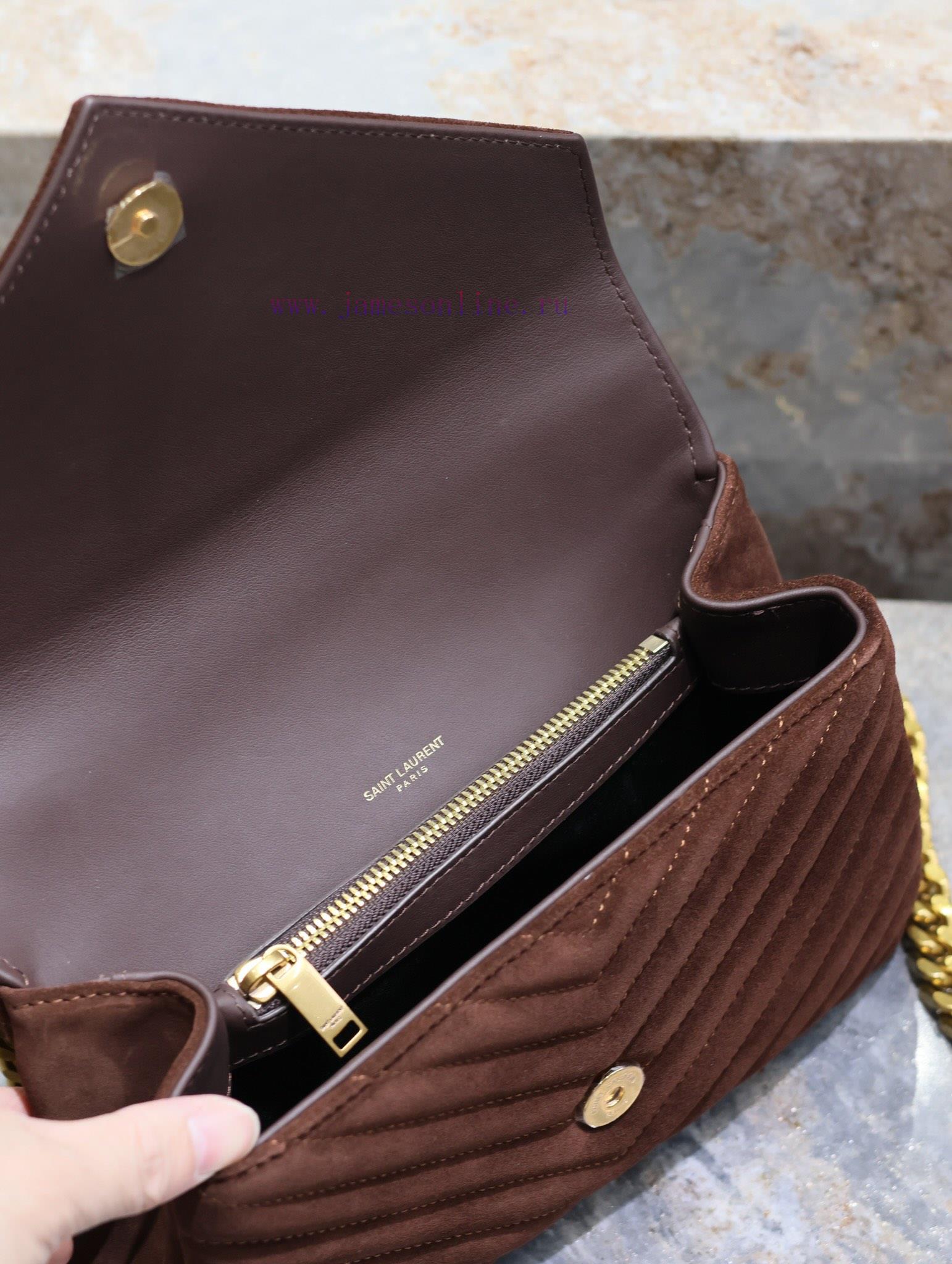Yves Saint Laurent Bags Monogram college Brown frosted leather_Wannian postman bag, hot and explosive 24cm, street ojh7ys9m - Image 10