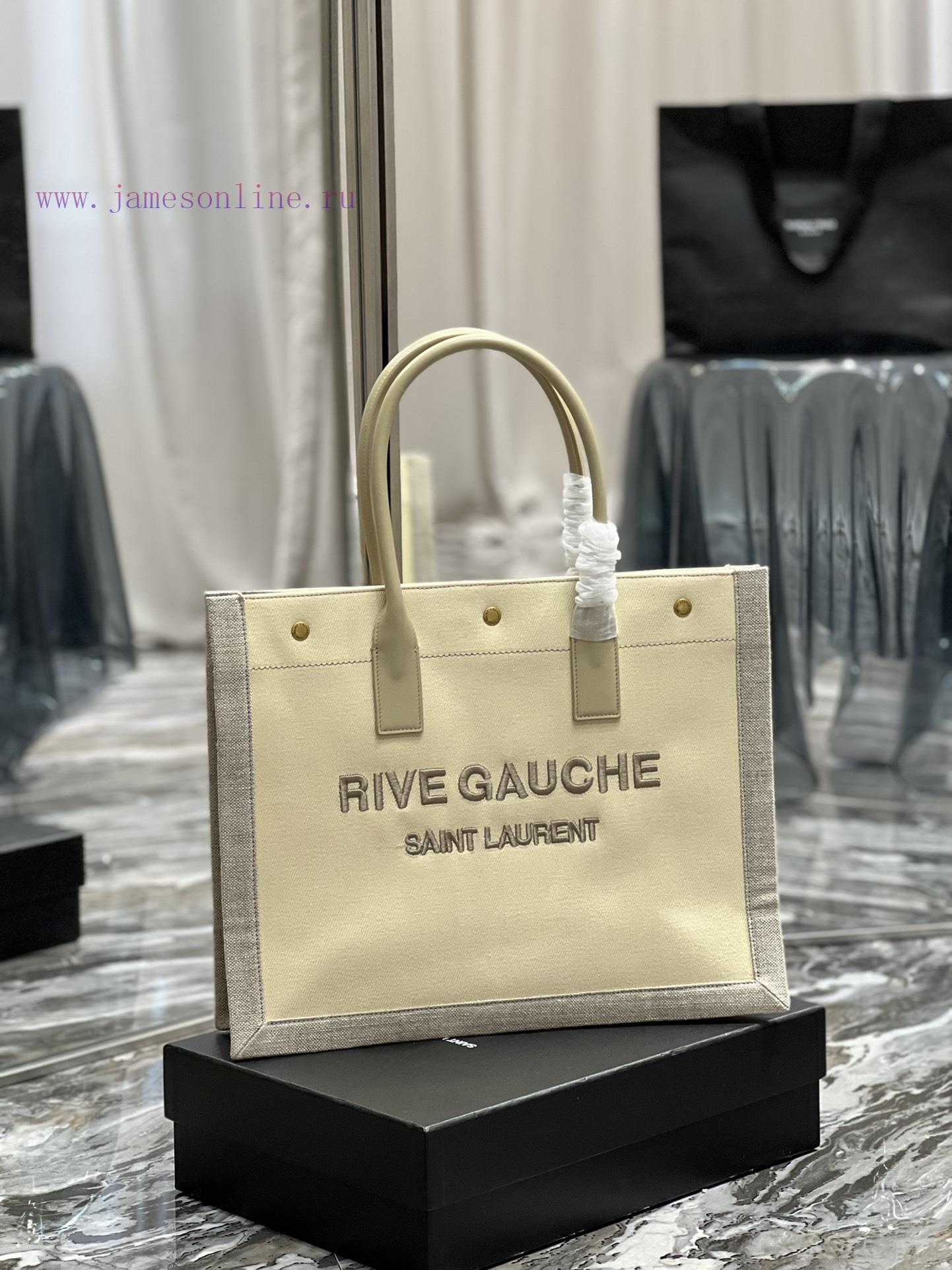 Yves Saint Laurent Bags Rive Gauche Tote Bag, Left Bank Shopping Bag ️, from custom linen fabric to embroidery craft kgon37ev - Image 3