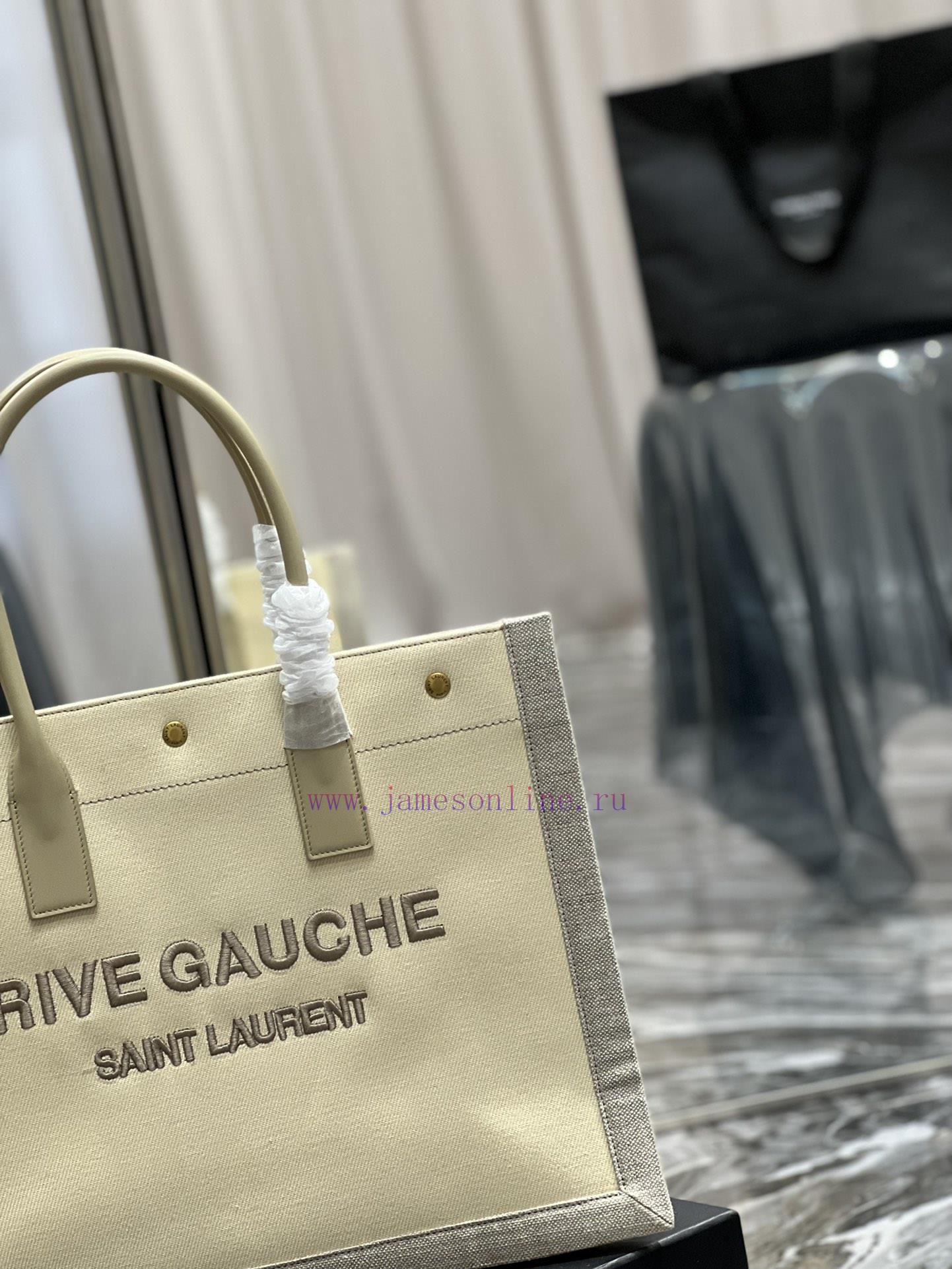 Yves Saint Laurent Bags Rive Gauche Tote Bag, Left Bank Shopping Bag ️, from custom linen fabric to embroidery craft kgon37ev - Image 4