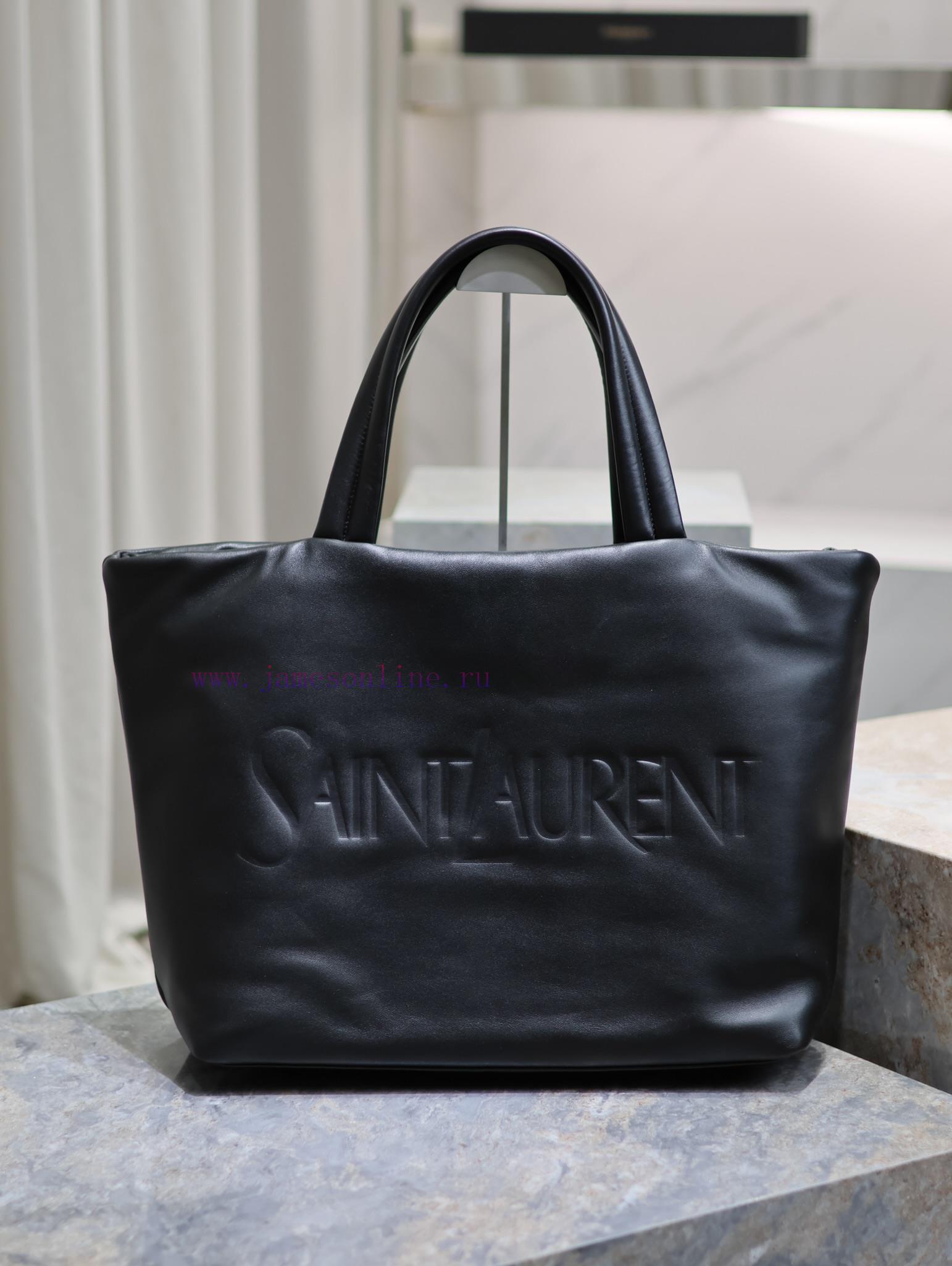 Yves Saint Laurent Bags Nappa lambskin tote bag_Newly launched men's simple and fashionable shopping tote bag with e le464ese