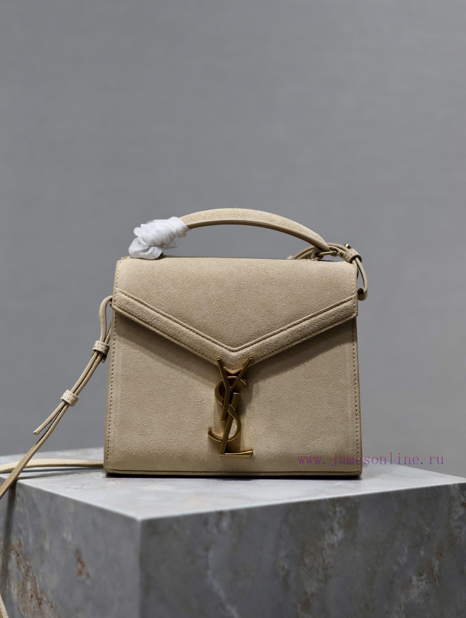 Yves Saint Laurent Bags CASSANDRA mini_Suede paired with top layer cowhide briefcase, the combination of different m tfj0rtu7 - Image 2