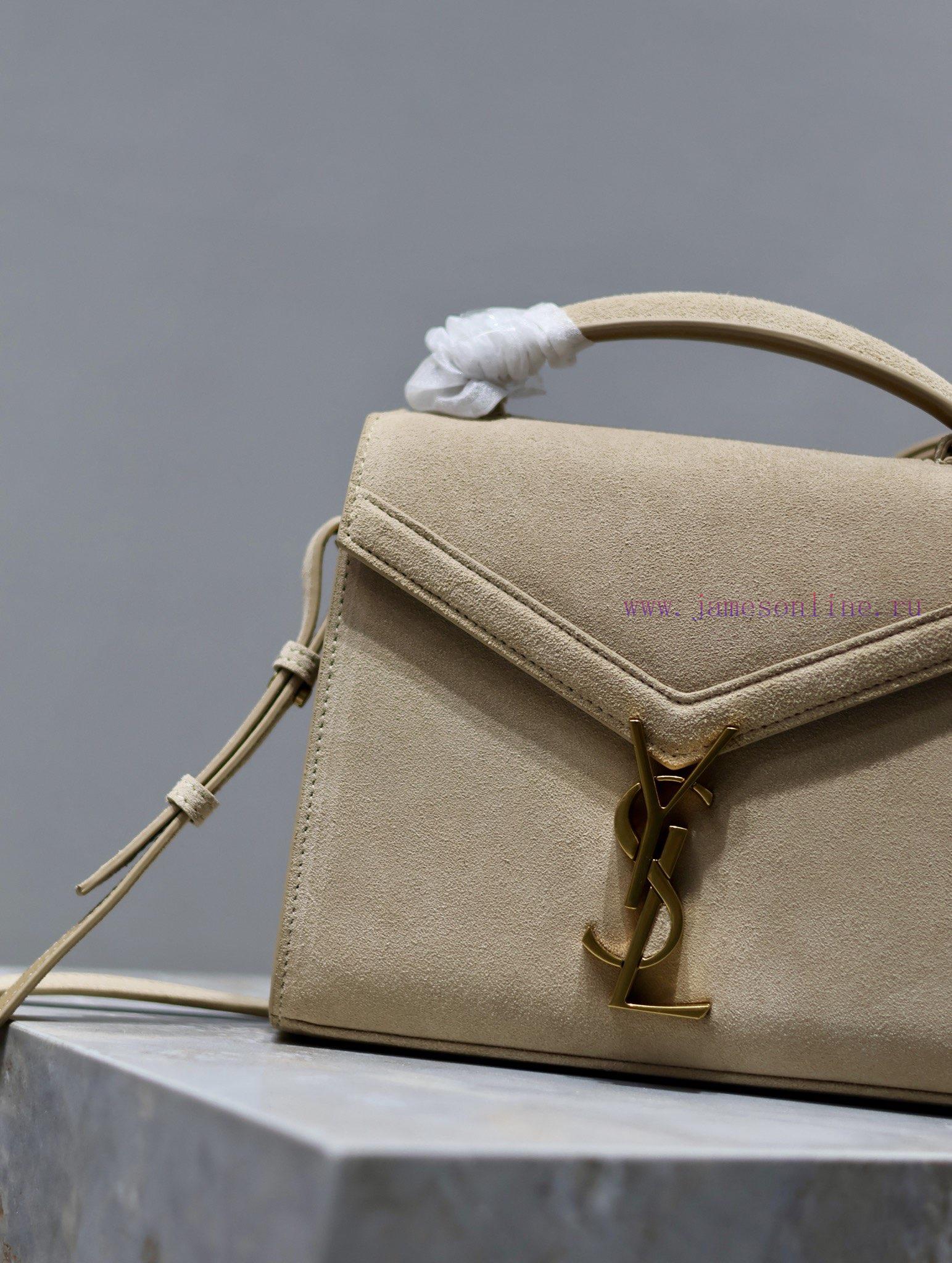 Yves Saint Laurent Bags CASSANDRA mini_Suede paired with top layer cowhide briefcase, the combination of different m tfj0rtu7 - Image 4