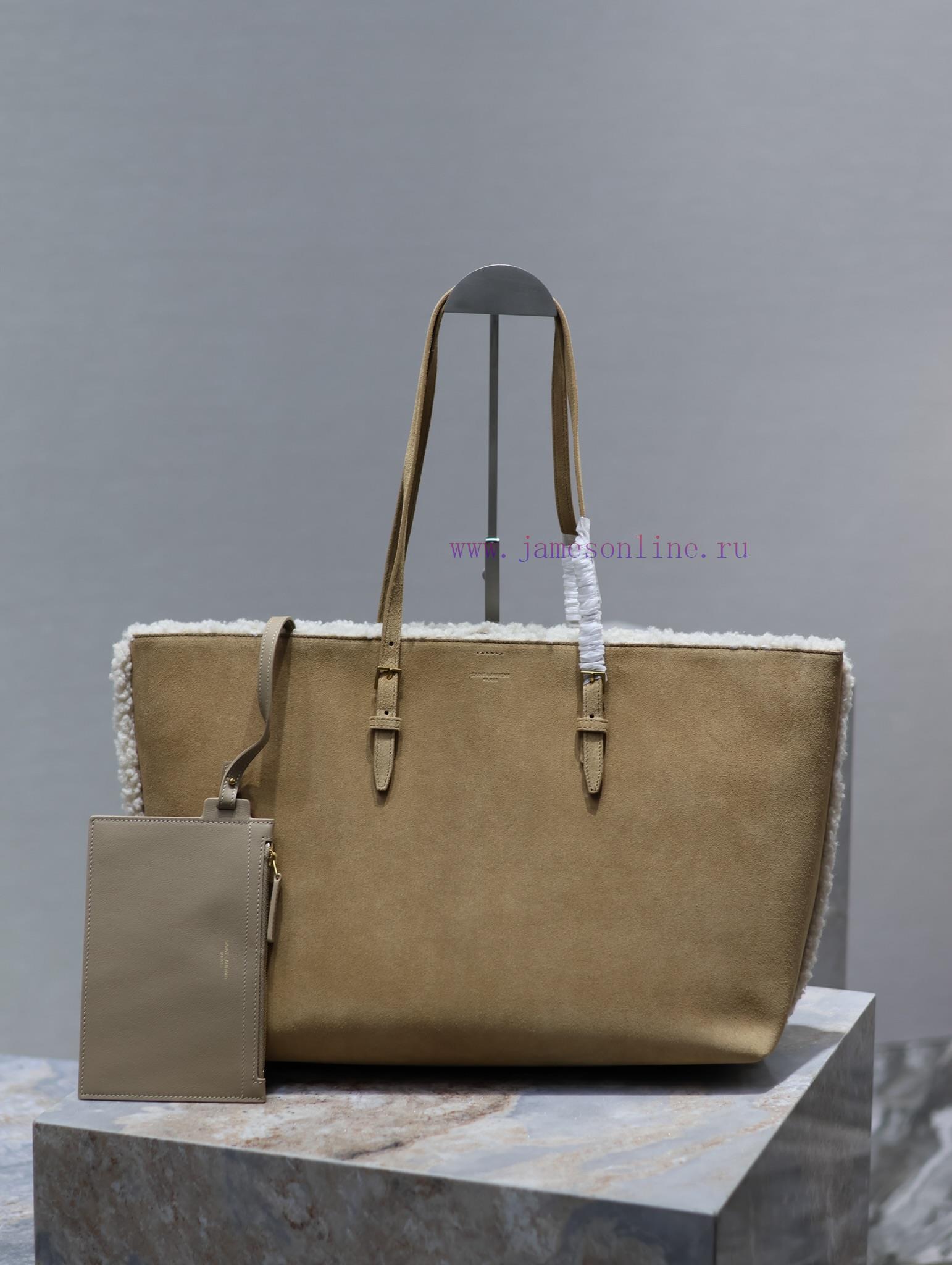 Yves Saint Laurent Bags Shopping tote bag_ Lamb wool shopping bagThe feeling of autumn and winter is here~The fur an 2ghrrnkx