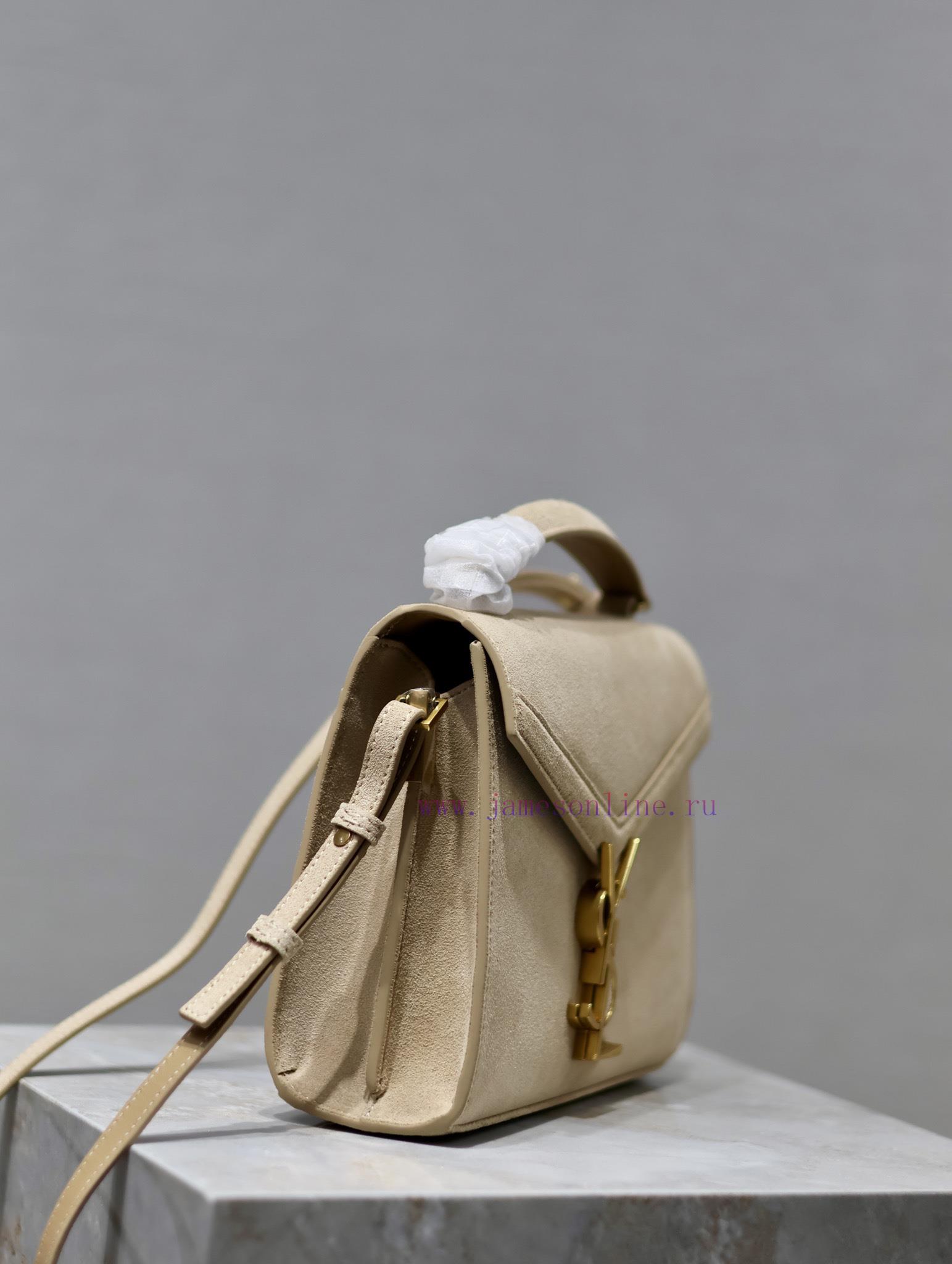 Yves Saint Laurent Bags CASSANDRA mini_Suede paired with top layer cowhide briefcase, the combination of different m tfj0rtu7 - Image 7