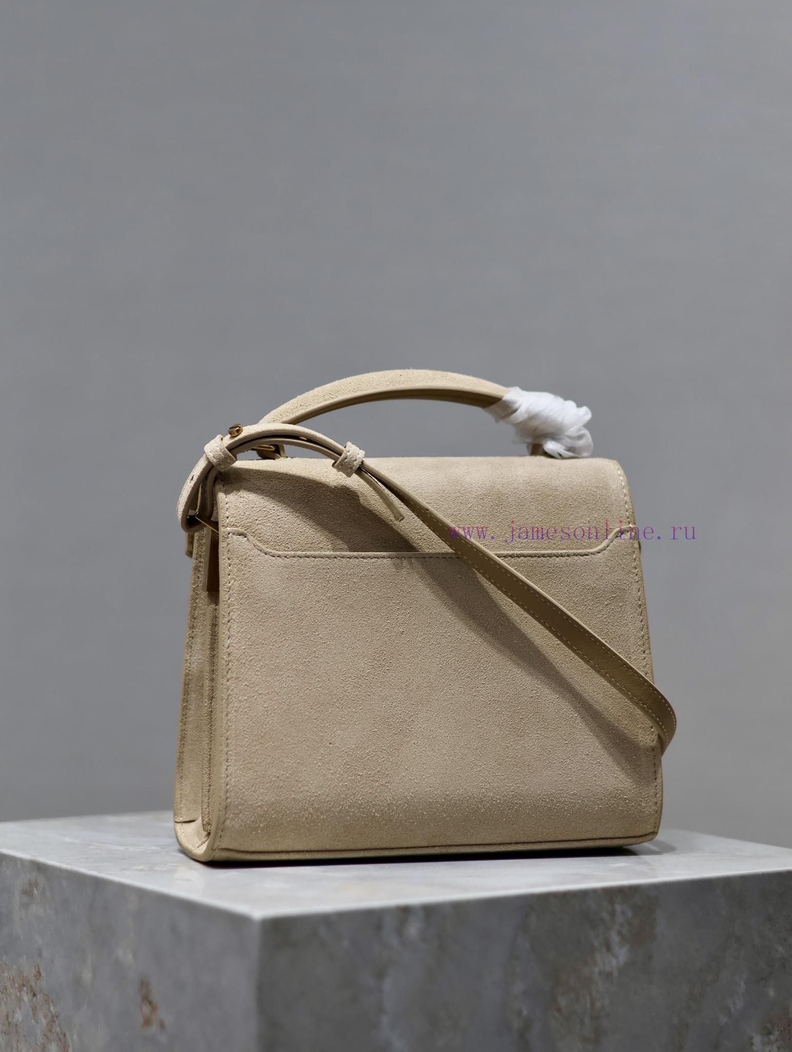 Yves Saint Laurent Bags CASSANDRA mini_Suede paired with top layer cowhide briefcase, the combination of different m tfj0rtu7 - Image 8