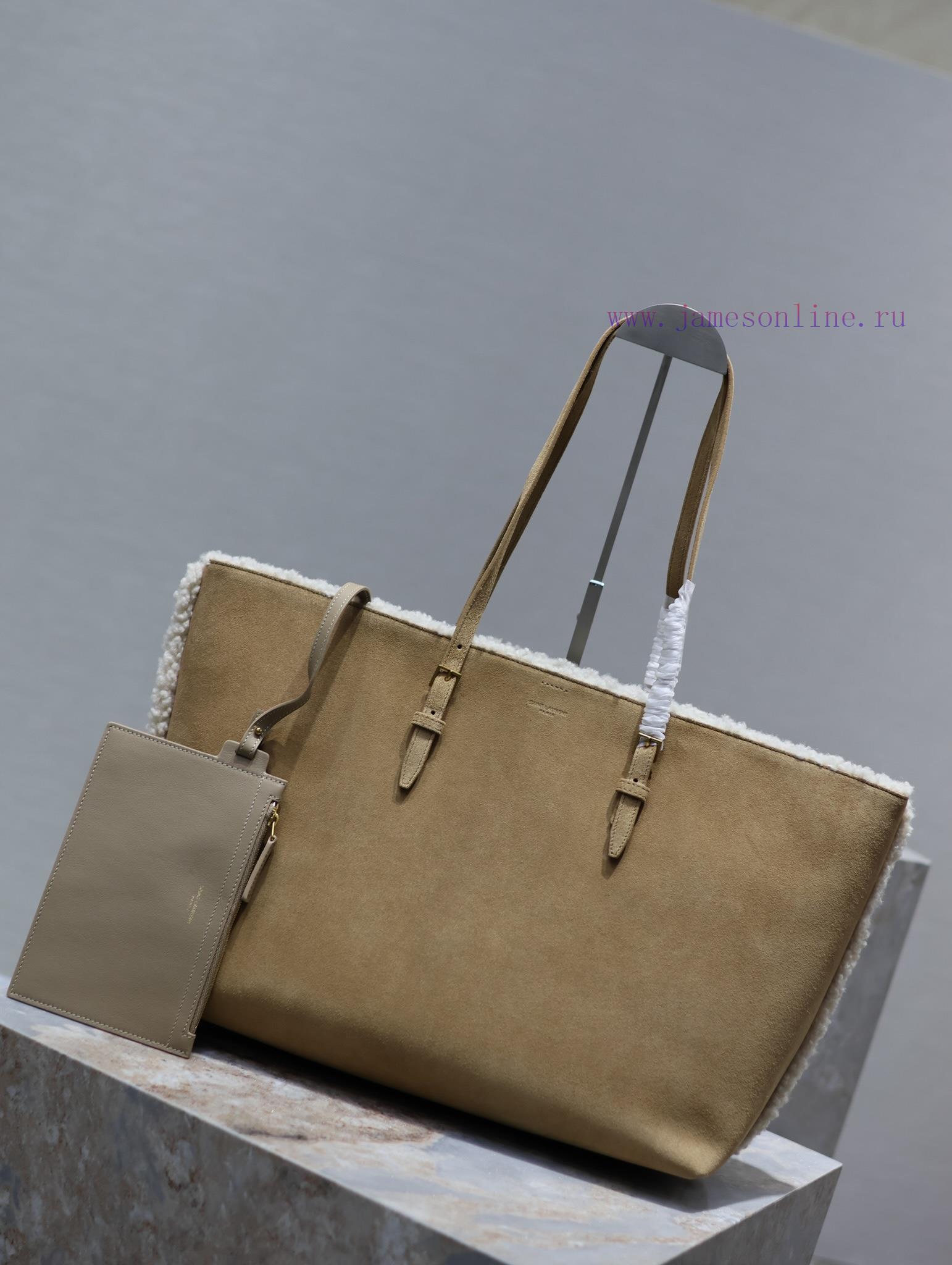 Yves Saint Laurent Bags Shopping tote bag_ Lamb wool shopping bagThe feeling of autumn and winter is here~The fur an 2ghrrnkx - Image 3