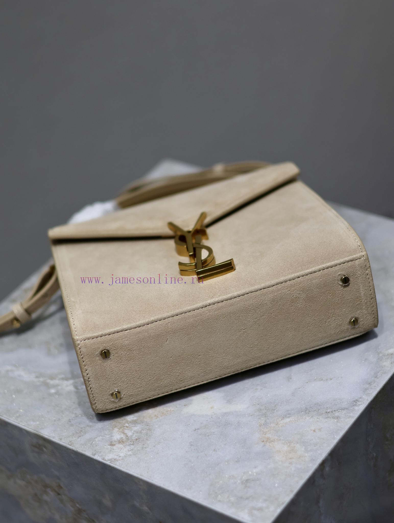 Yves Saint Laurent Bags CASSANDRA mini_Suede paired with top layer cowhide briefcase, the combination of different m tfj0rtu7 - Image 9