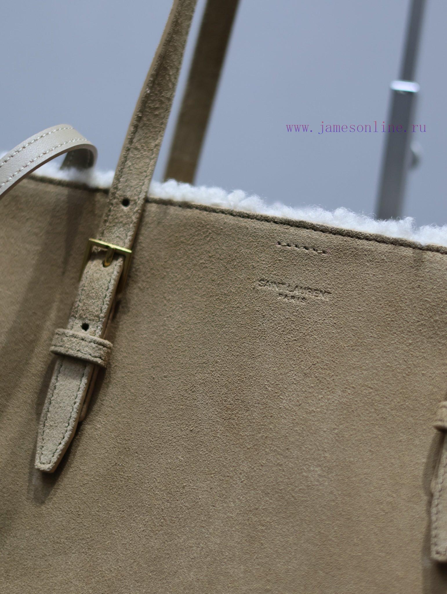 Yves Saint Laurent Bags Shopping tote bag_ Lamb wool shopping bagThe feeling of autumn and winter is here~The fur an 2ghrrnkx - Image 5