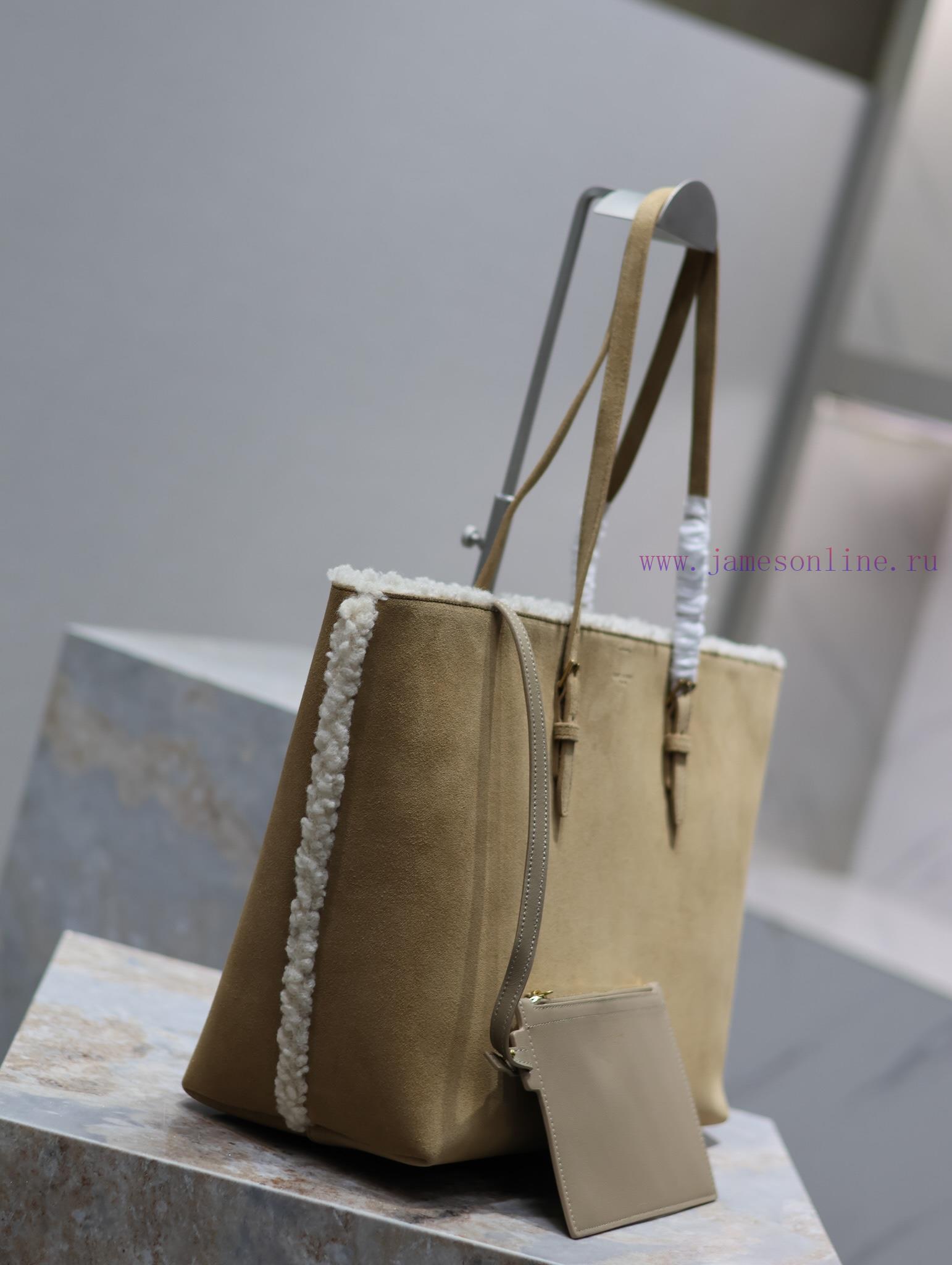 Yves Saint Laurent Bags Shopping tote bag_ Lamb wool shopping bagThe feeling of autumn and winter is here~The fur an 2ghrrnkx - Image 6