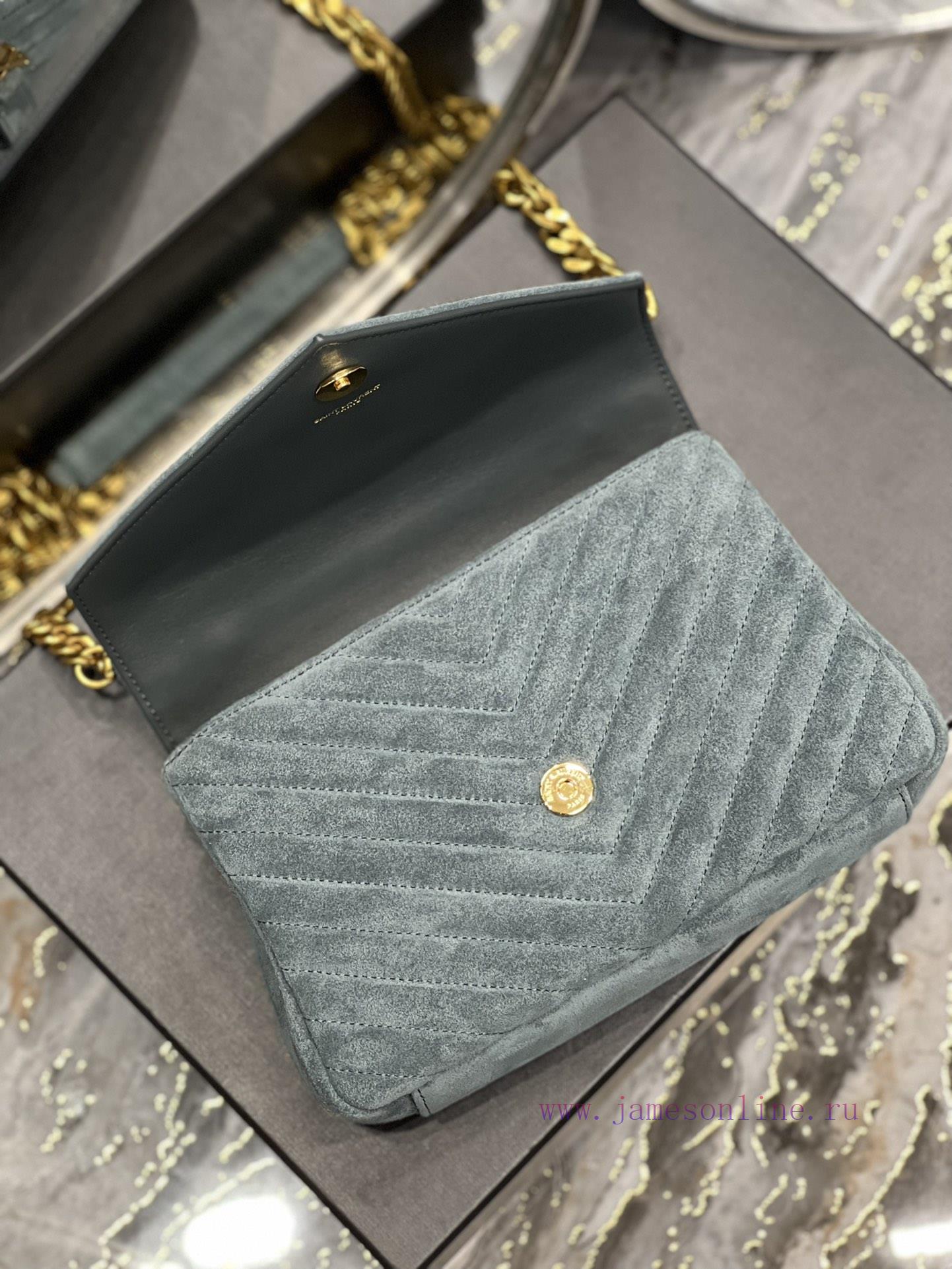 Yves Saint Laurent Bags 𝑴𝒐𝒏𝒐𝒈𝒓𝒂𝒎 𝒄𝒐𝒍𝒍𝒆𝒈𝒆 Green frosted leather_Wannian postman bag, hot and explosive 24cm, street ey8599iq - Image 8