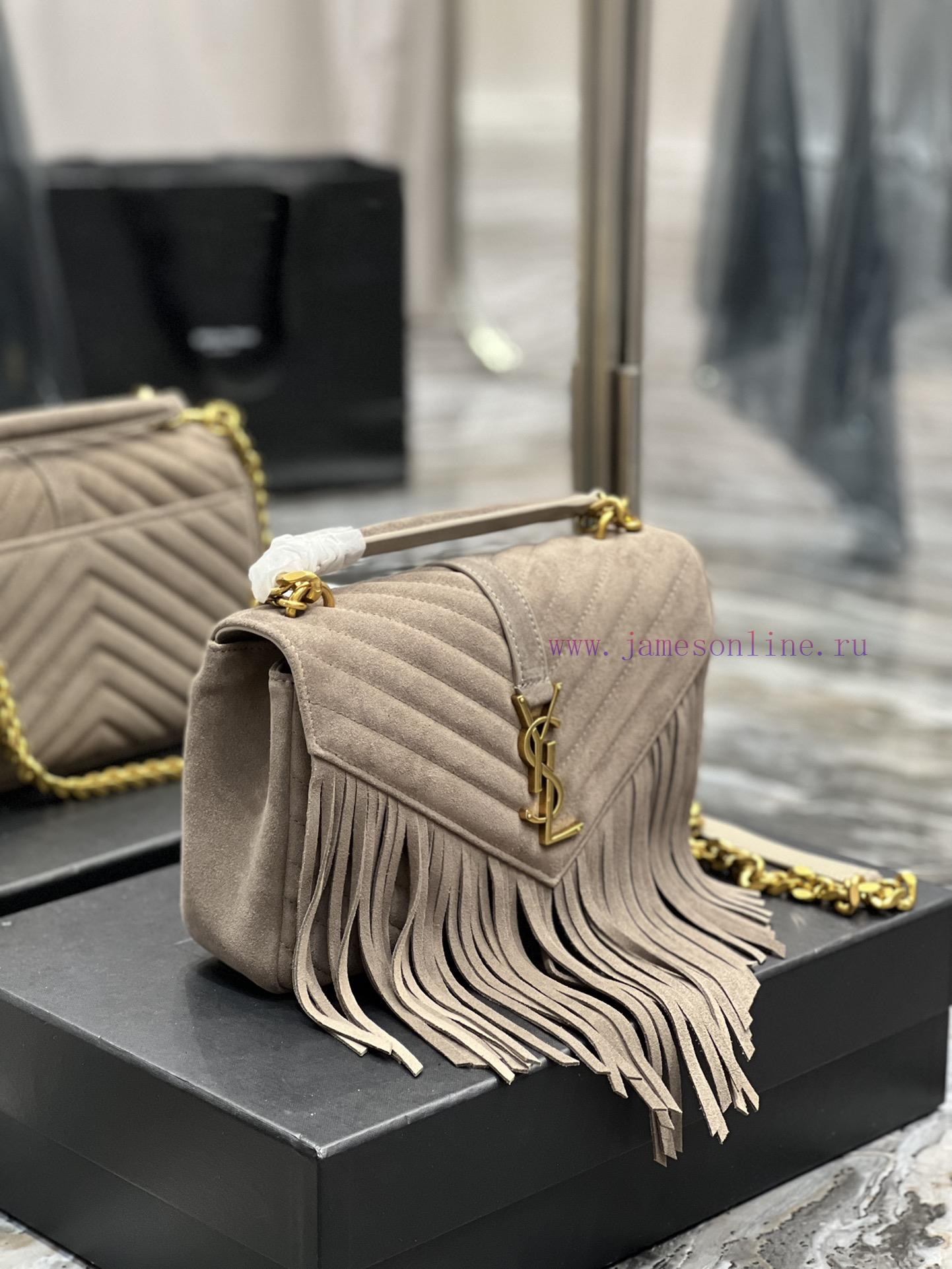 Yves Saint Laurent Bags Monogram College - Grey frosted belt tasselWannian postman bag, hot and explosive 24cm, stre 7zmqtml1 - Image 5