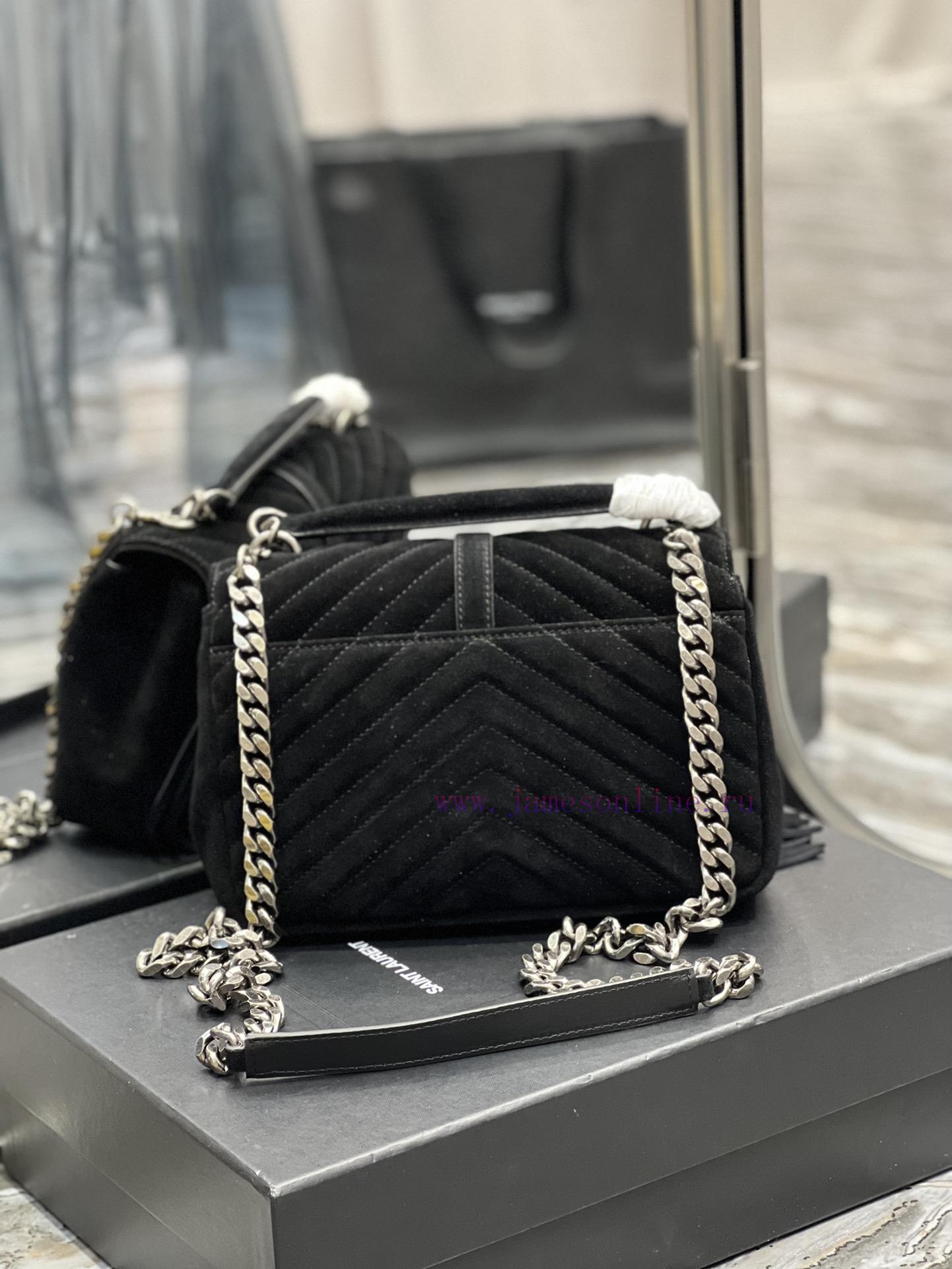 Yves Saint Laurent Bags Monogram College - Black frosted belt tasselWannian postman bag, hot and explosive 24cm, str lkhhhxjq - Image 7