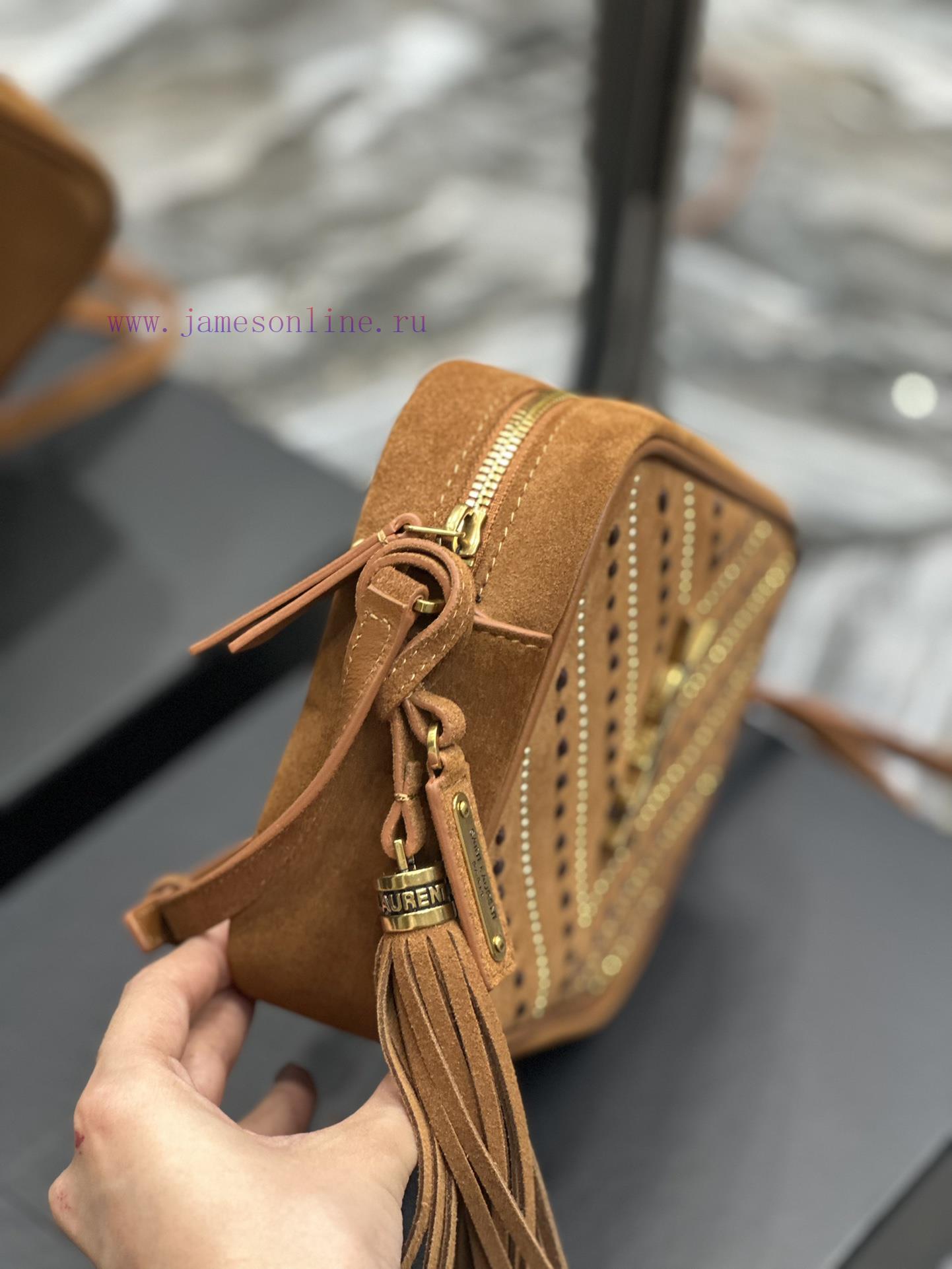 Yves Saint Laurent Bags 𝑳𝒐𝒖 Camera Bag _ Matte SeriesCaramel rivet threading techniqueTop imported Italian cowhide i k0h3tuhr - Image 5