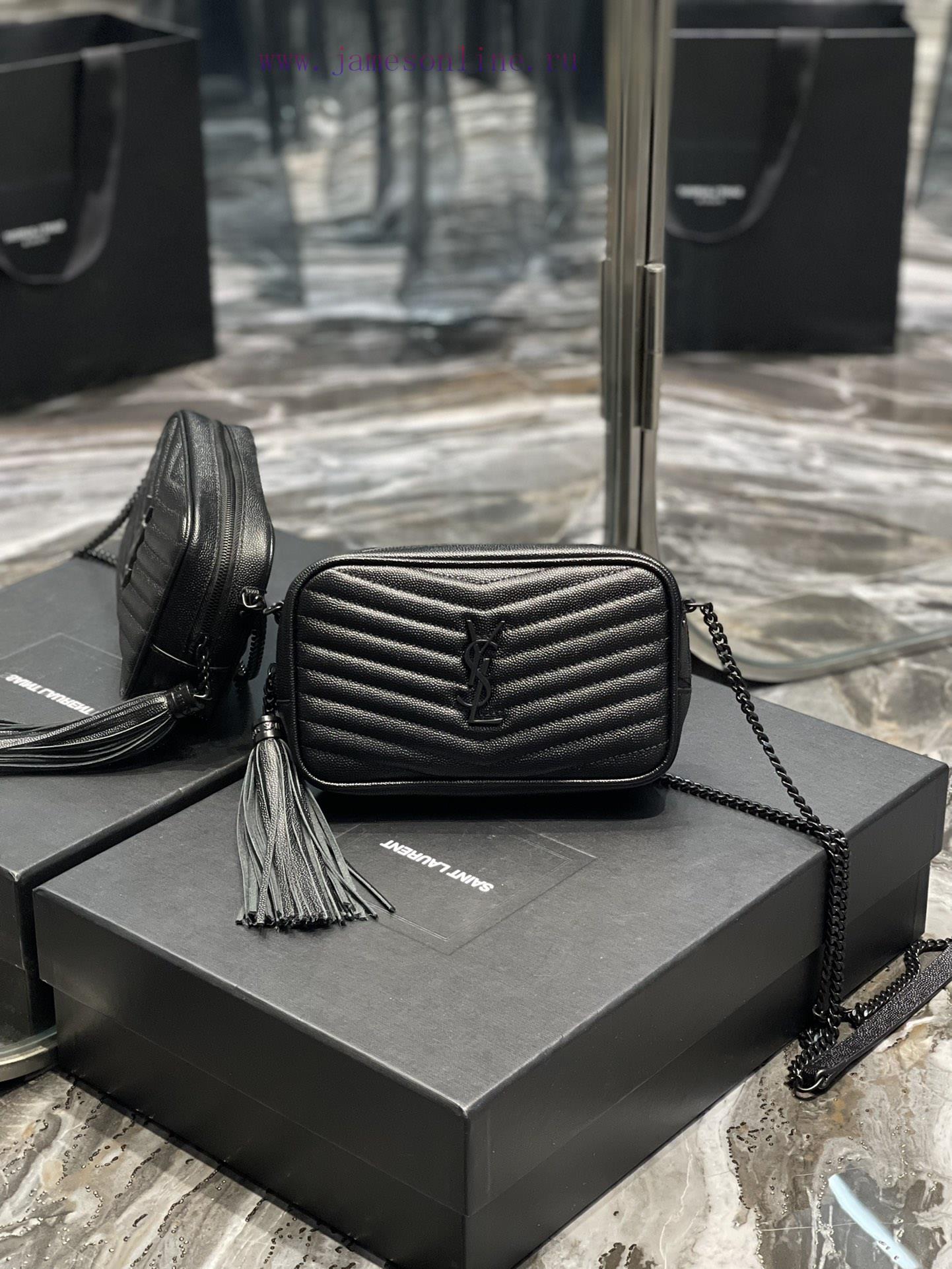 Yves Saint Laurent Bags Black buckle_Top class imported cowhide camera bag, ZP open mold printing, to be identical, 3ffeccpx